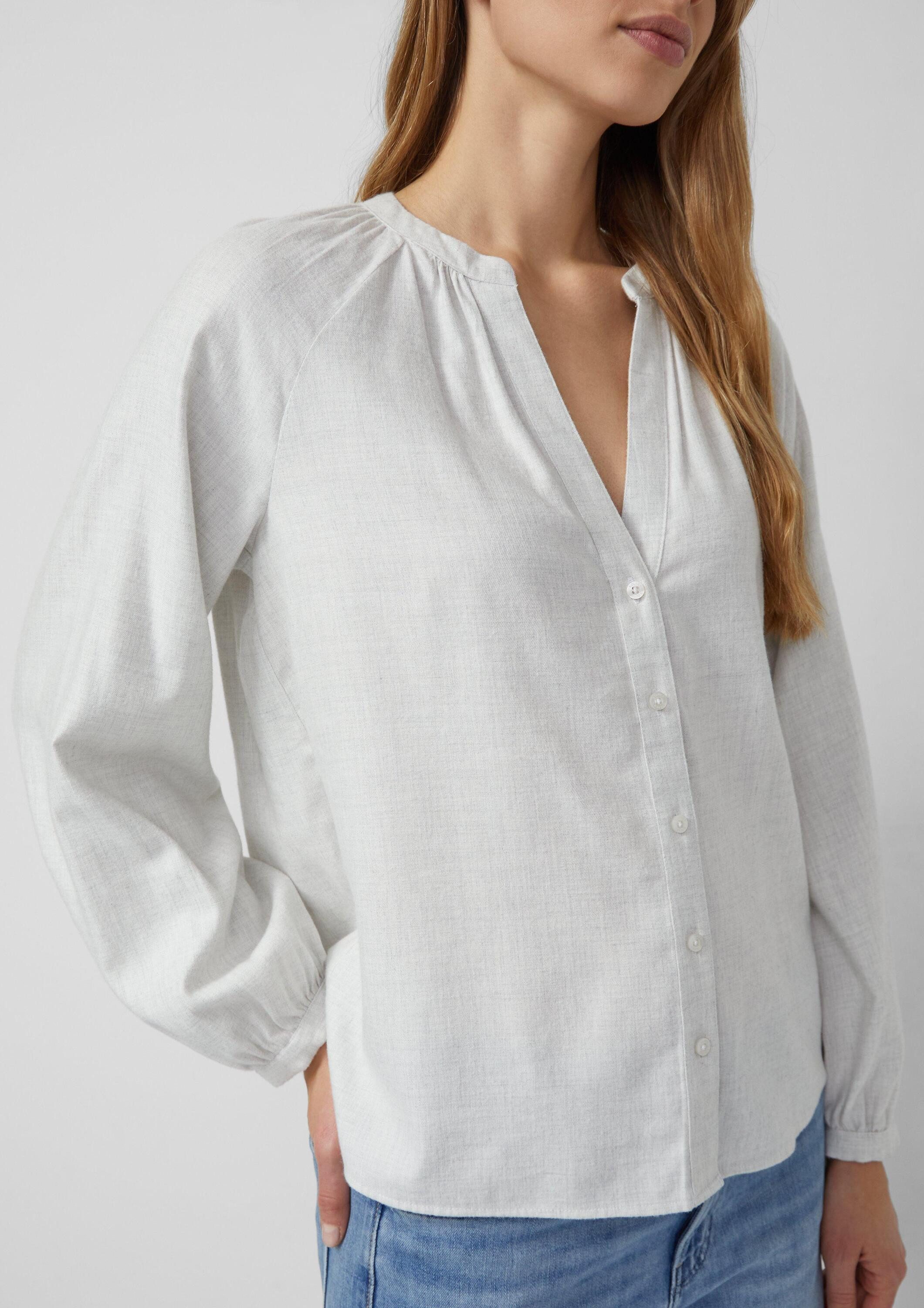 s.Oliver Langarmbluse Bluse Weiche Bluse im Relaxed Fit mit Knopfleiste