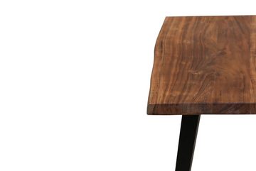 byLIVING Couchtisch CADDY (Tischplatte Akazie natur mit Baumkante, Gestell Metall schwarz), Breite 60 oder 110 cm