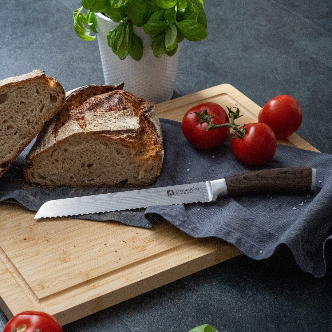 LIVINA HOME Brotmesser Brot Messer mit Wellenschliff, mit extrem scharfer Klinge, Küchenmesser, Klingenlänge 20 cm, Oster Deal Sale!