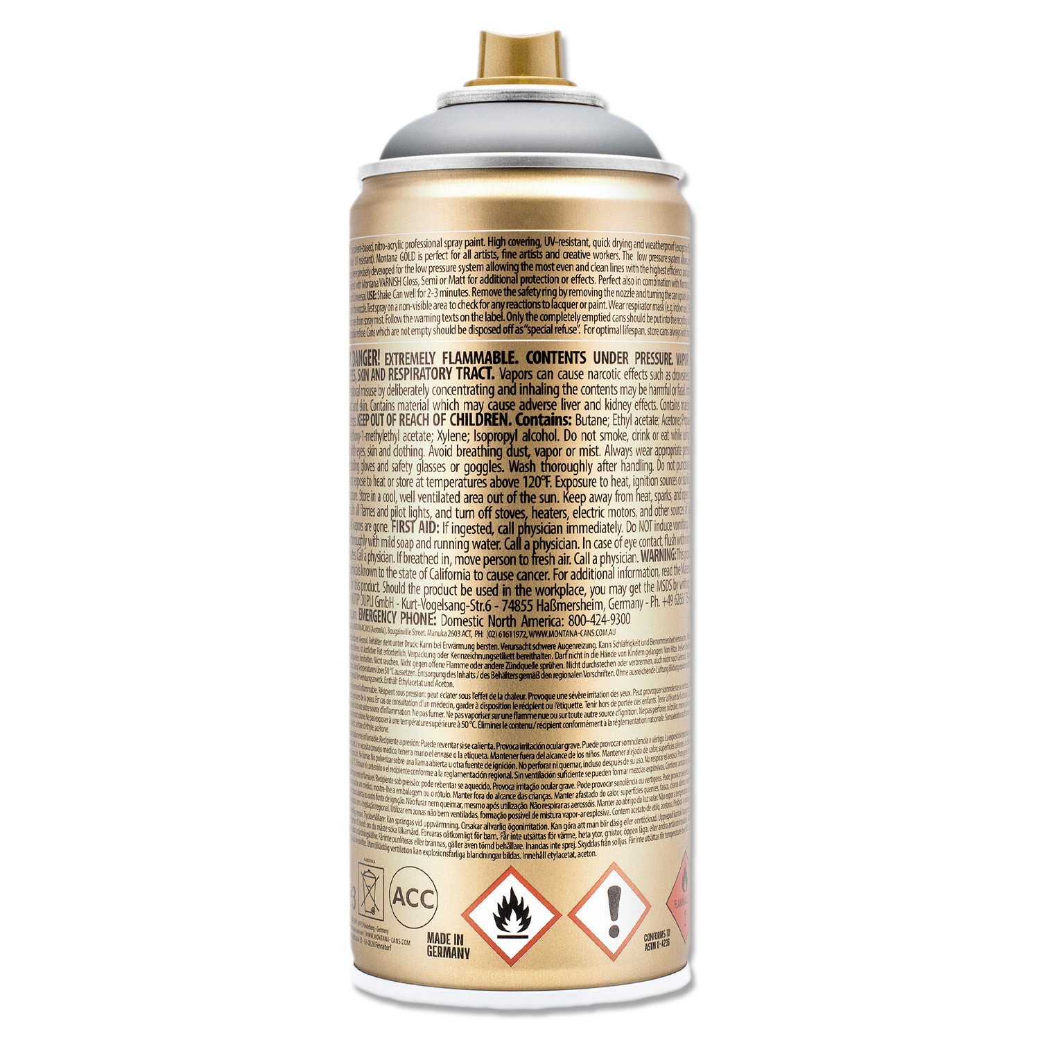 Montana Cans Sprühlack Sprühlack, Montana GOLD, Metallic Matt, 400ml, Farbauswahl