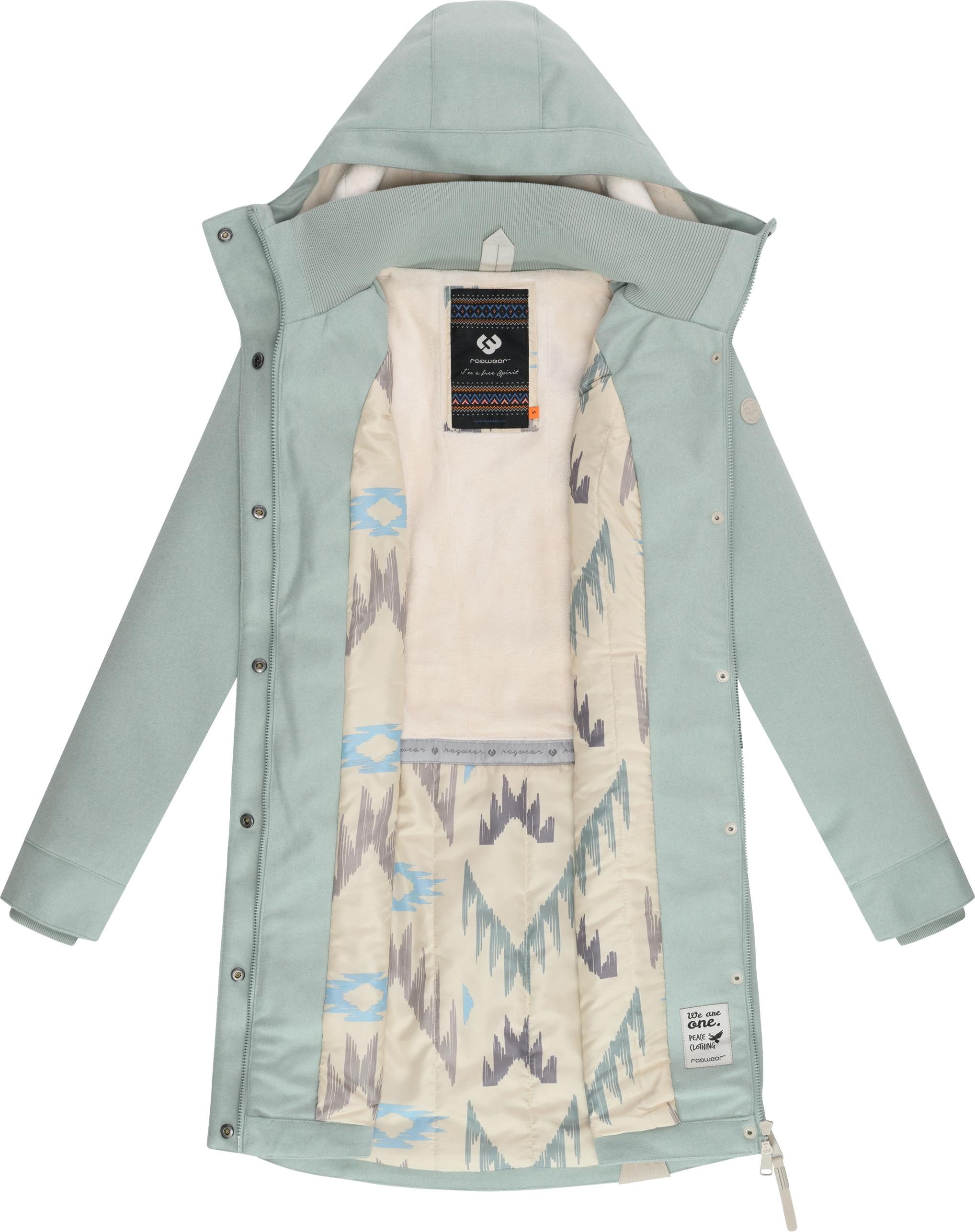 Ragwear Wintermantel Jannisa Coat Klassischer Damen Kurzmantel mit Kapuze
