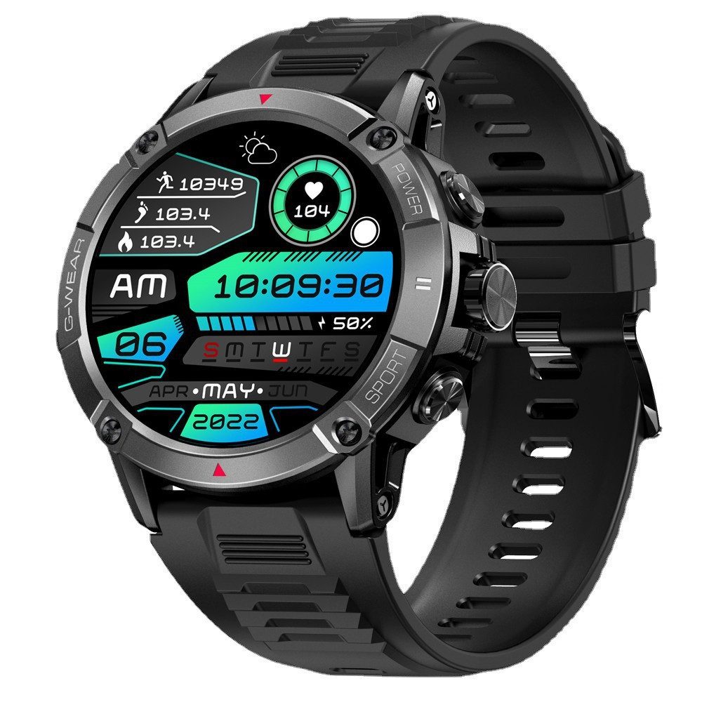 AURIVION Smartwatch mit Telefonfunktion 1,52 Zoll Touchscreen Smartwatch (3,86 cm/1,52 Zoll, Android/iOS) Set, 1-tlg., Smart Watch für Sport und Alltag mit Gesundheitsfunktionen, IP68 wasserdichte Sportuhr mit Schlafmonitor & Blutdruck