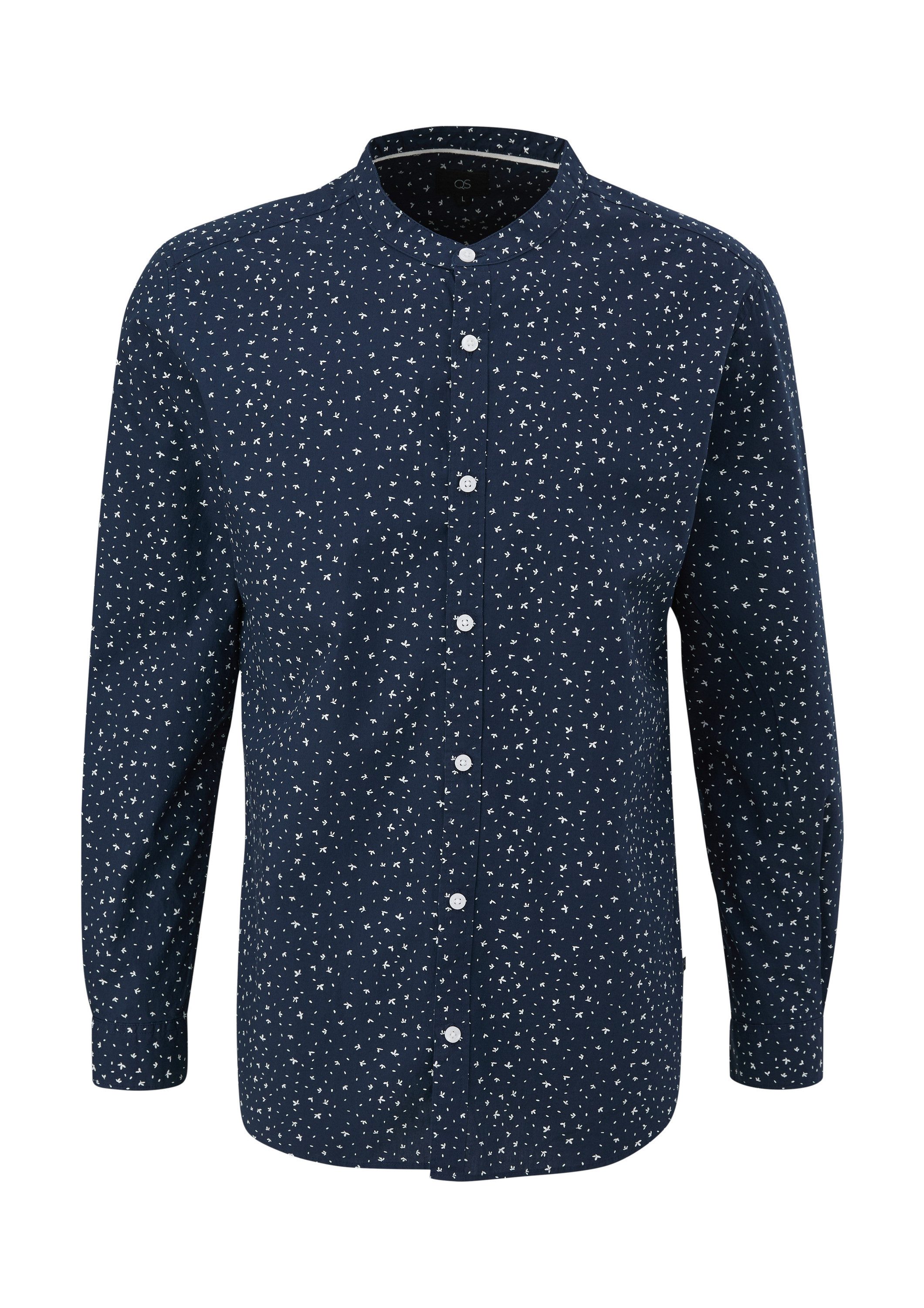 QS Langarmhemd Hemd Baumwollhemd mit All-over-Print günstig online kaufen