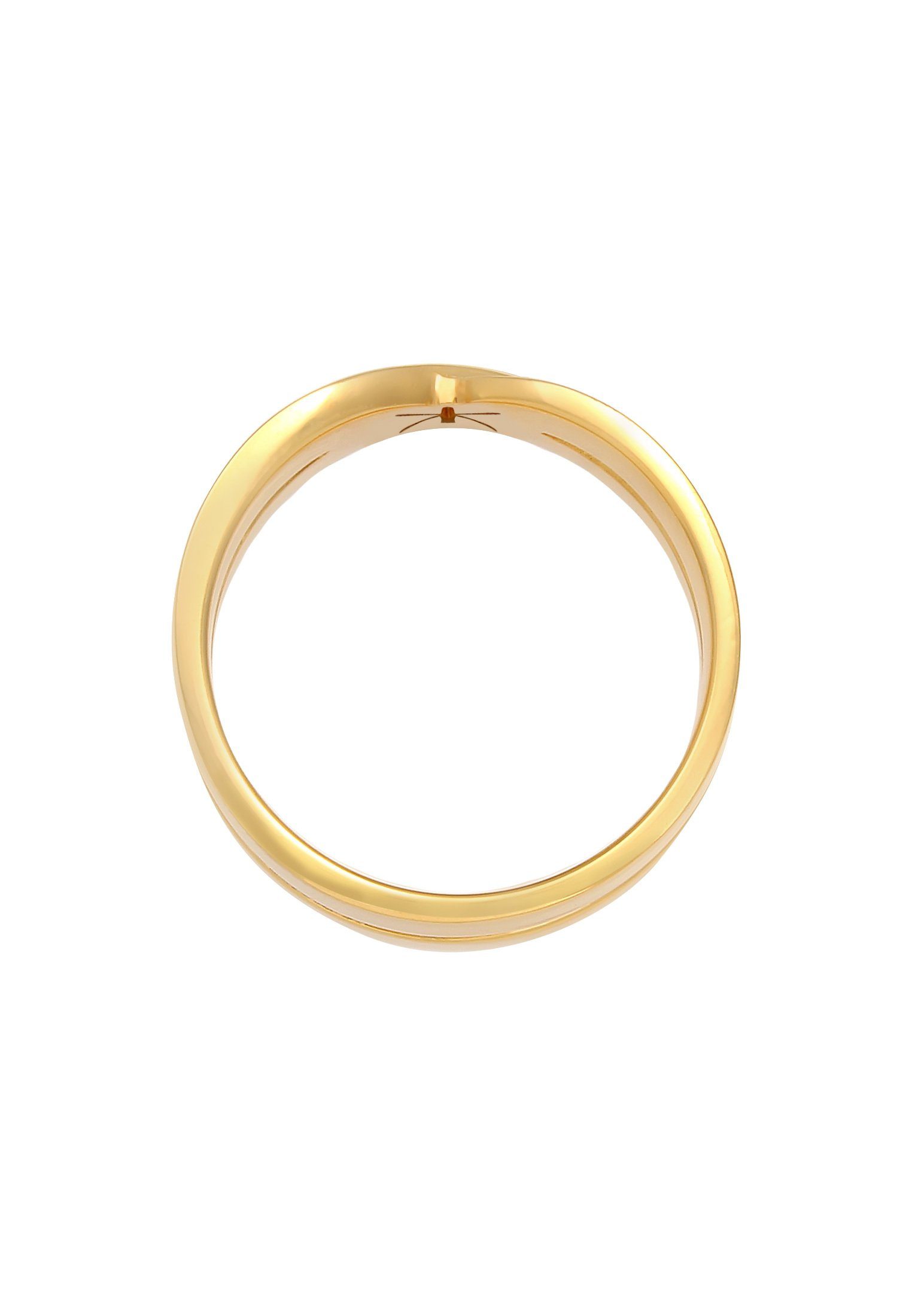 Bandring Silberring Herren Silber 925 Gold Überkreuz Look Kuzzoi