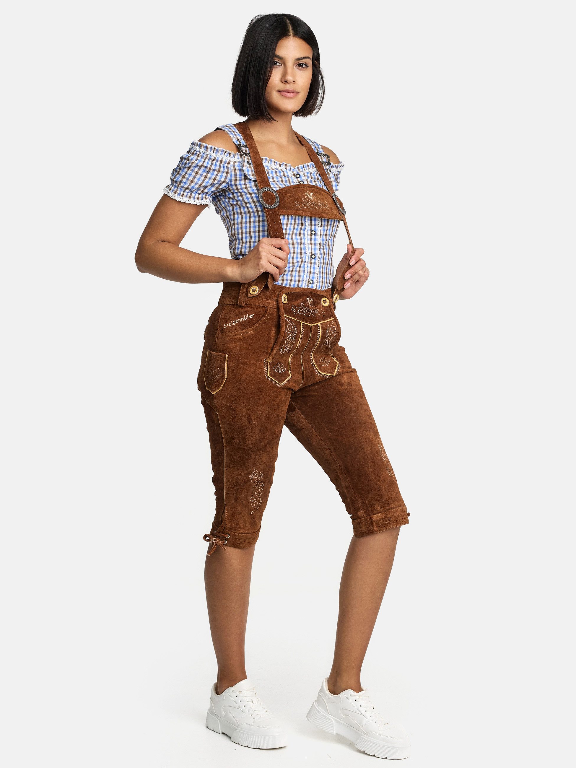 Steigenhöfer Manufaktur Trachtenlederhose Damen Kniebund günstig online kaufen