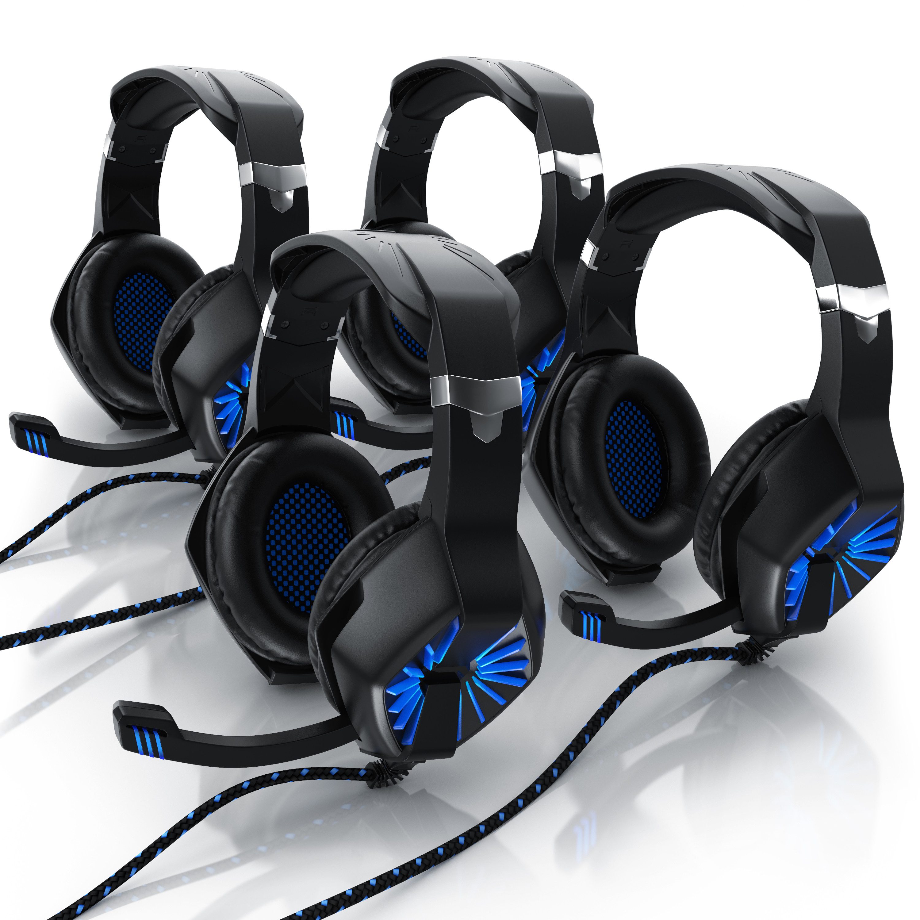 CSL 4x Gaming-Headset (GHS-102 USB Kopfhörer mit Mikrofon für Windows/Mac/Linux /PS4/PS4 Pro)