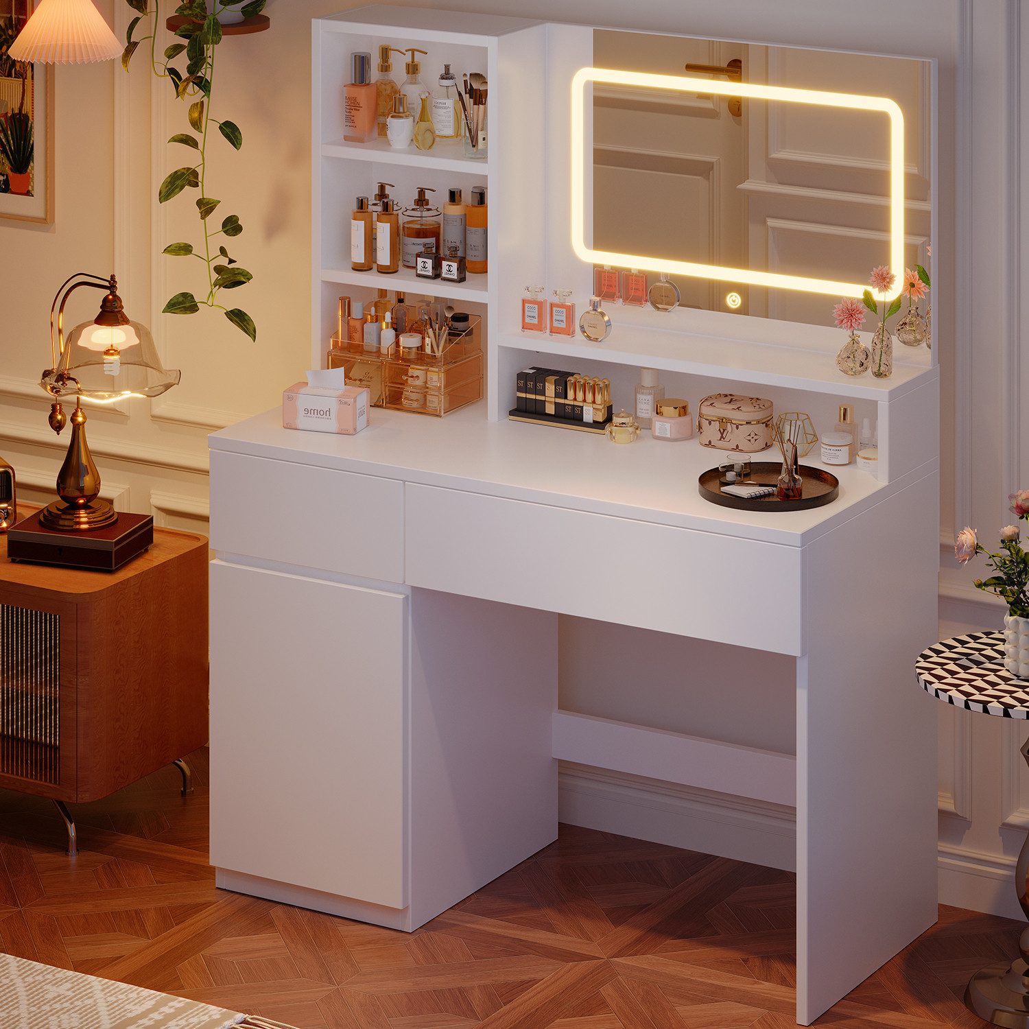 HOMALL Schminktisch Mit integrierten LED-Leuchten, einstellbare günstig online kaufen