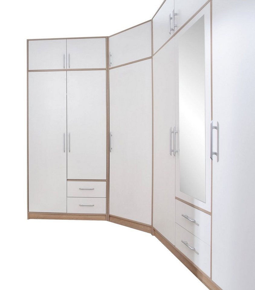 Feldmann-Wohnen Kleiderschrank Smart (1-St) 6-teilig weiß Sonoma Eiche,  Modernes Design