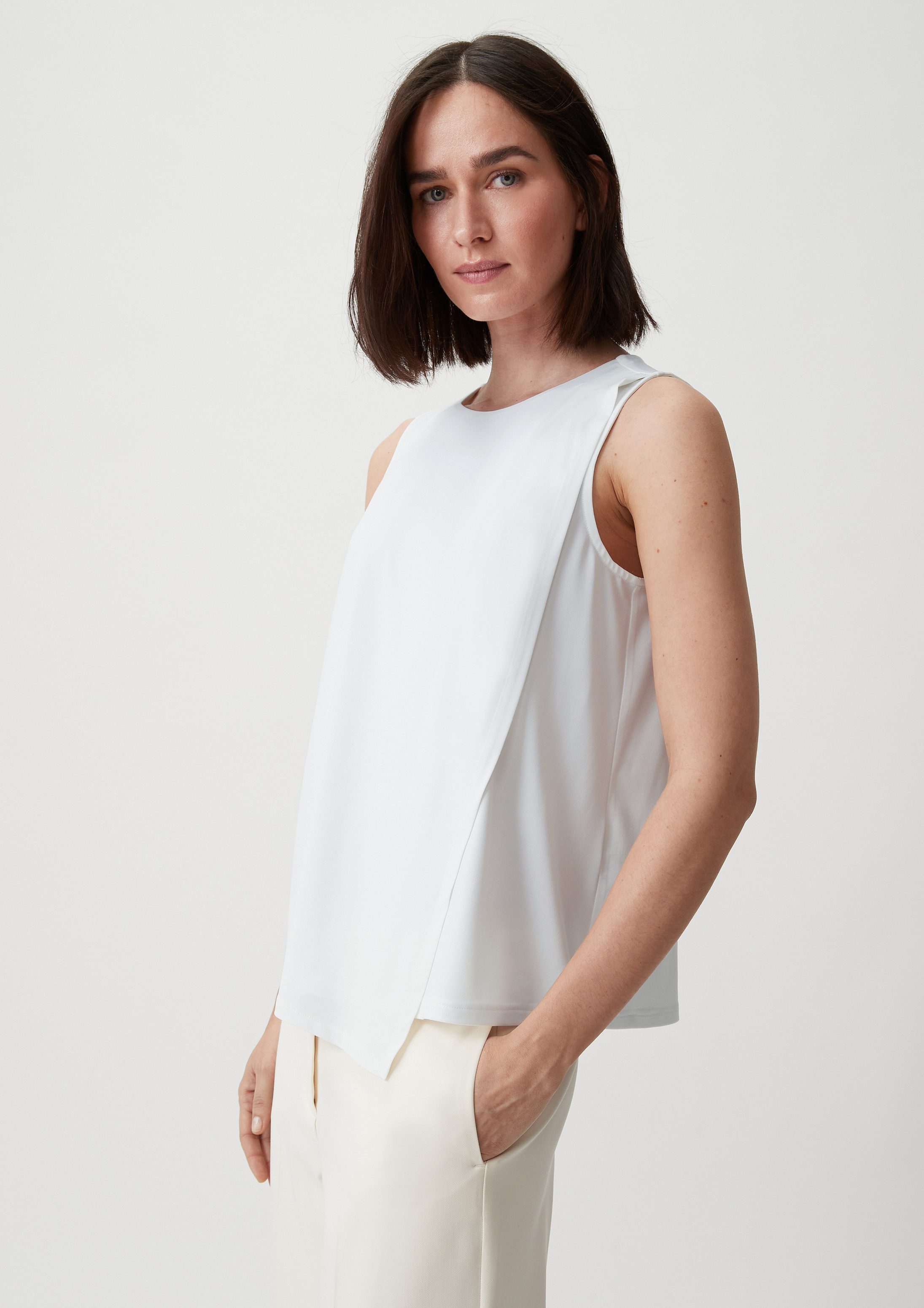 comma Muskelshirt T-Shirt Blusenshirt mit Layering-Detail