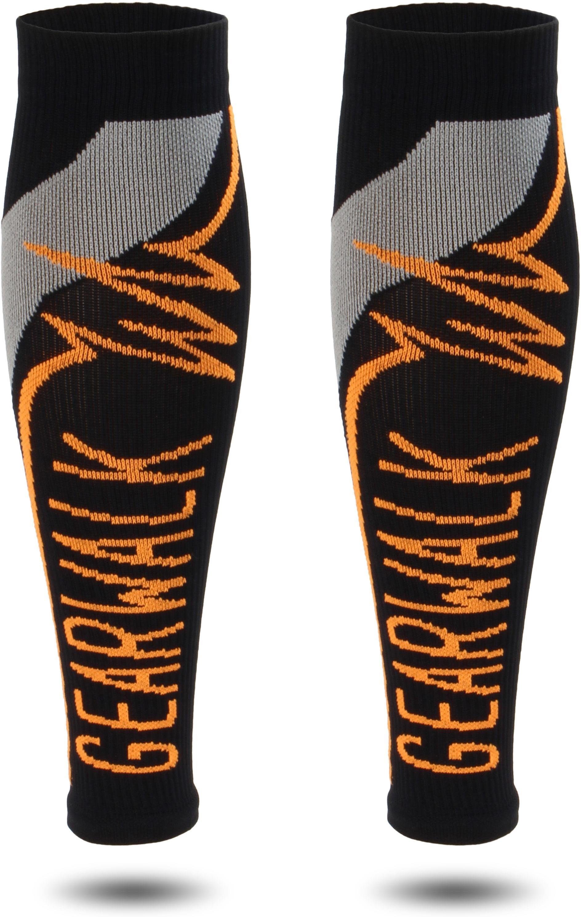 Orange 2 schneidenden Abschlussrand Beinstulpen Paar ohne Sport-Waden-Kompressionsstulpen normani