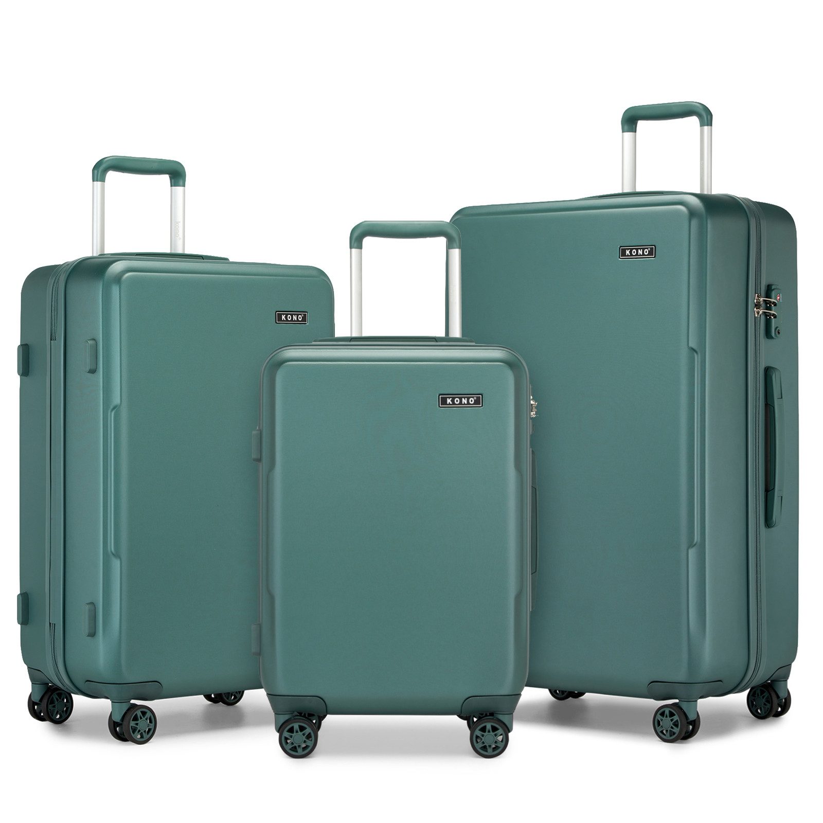 KONO Handgepäck-Trolley Koffer, PC + ABS Hartschale, TSA-Schloss, Doppel-Spinnräder