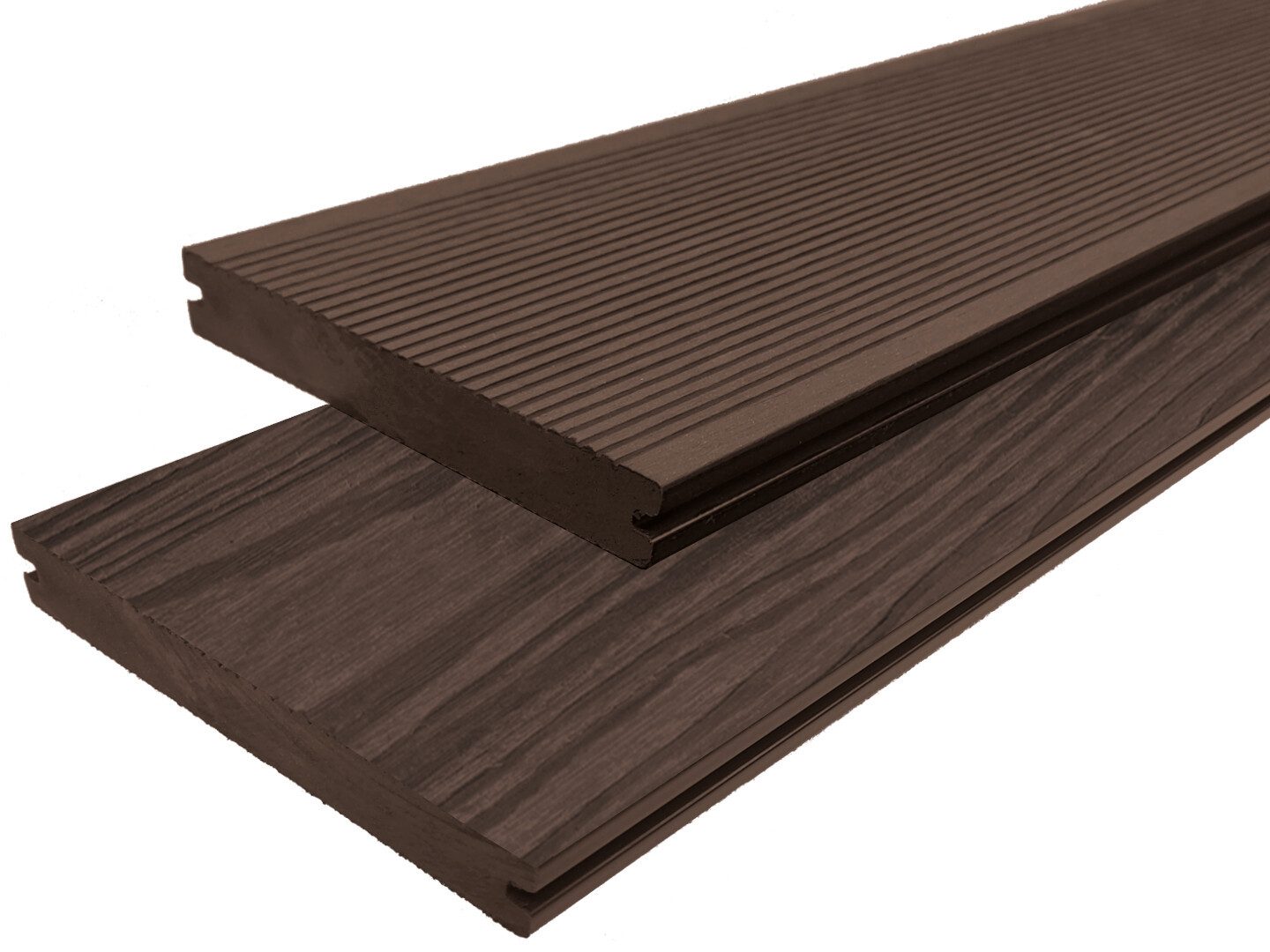 WPC Profi Terrassendielen WPC Terrassendielen Massiv MUSTER 15 cm chocolate braun, (Massivdiele, Musterstück 15 cm)
