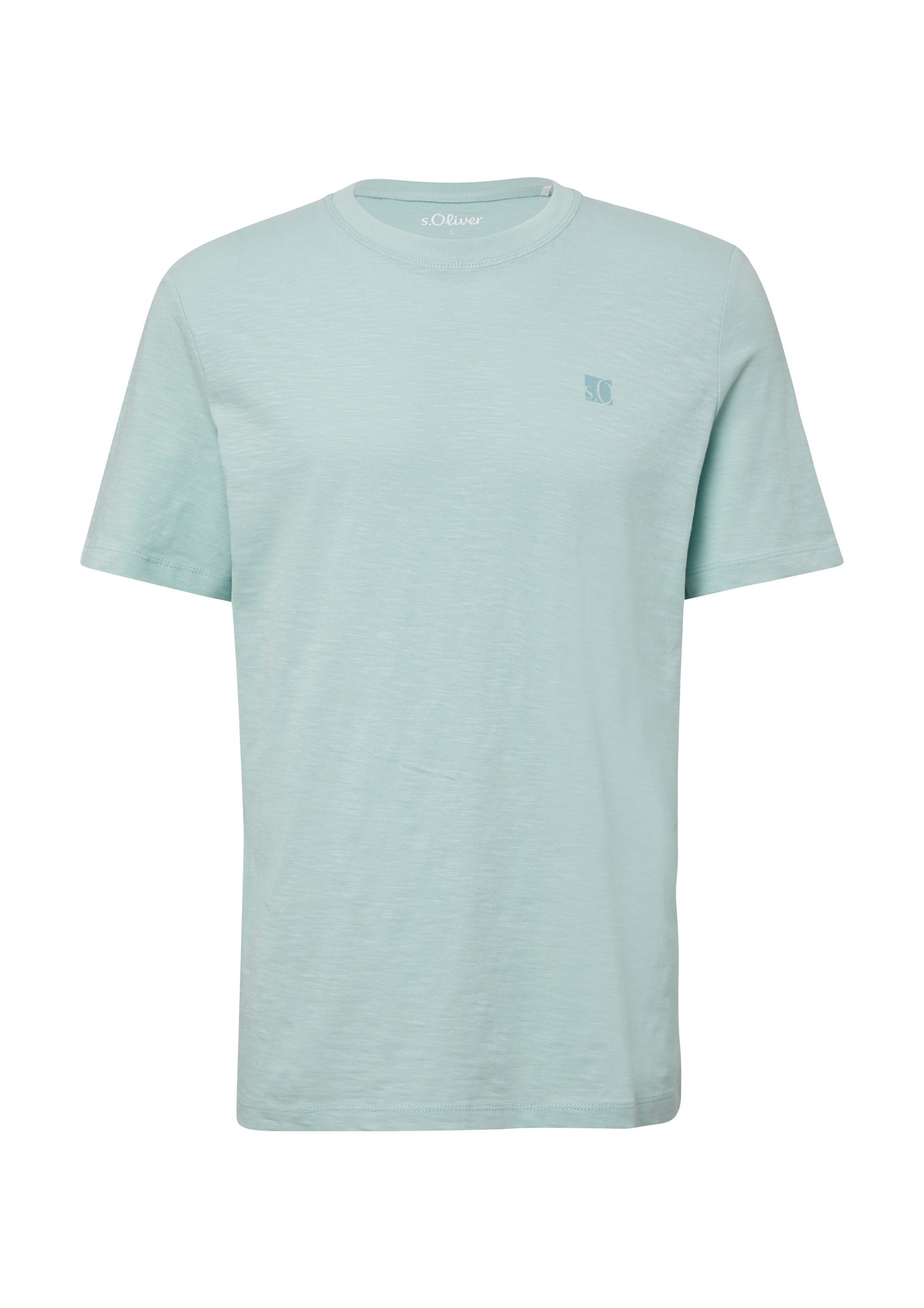 s.Oliver Kurzarmshirt T-Shirt T-Shirt mit Flammgarnstruktur günstig online kaufen