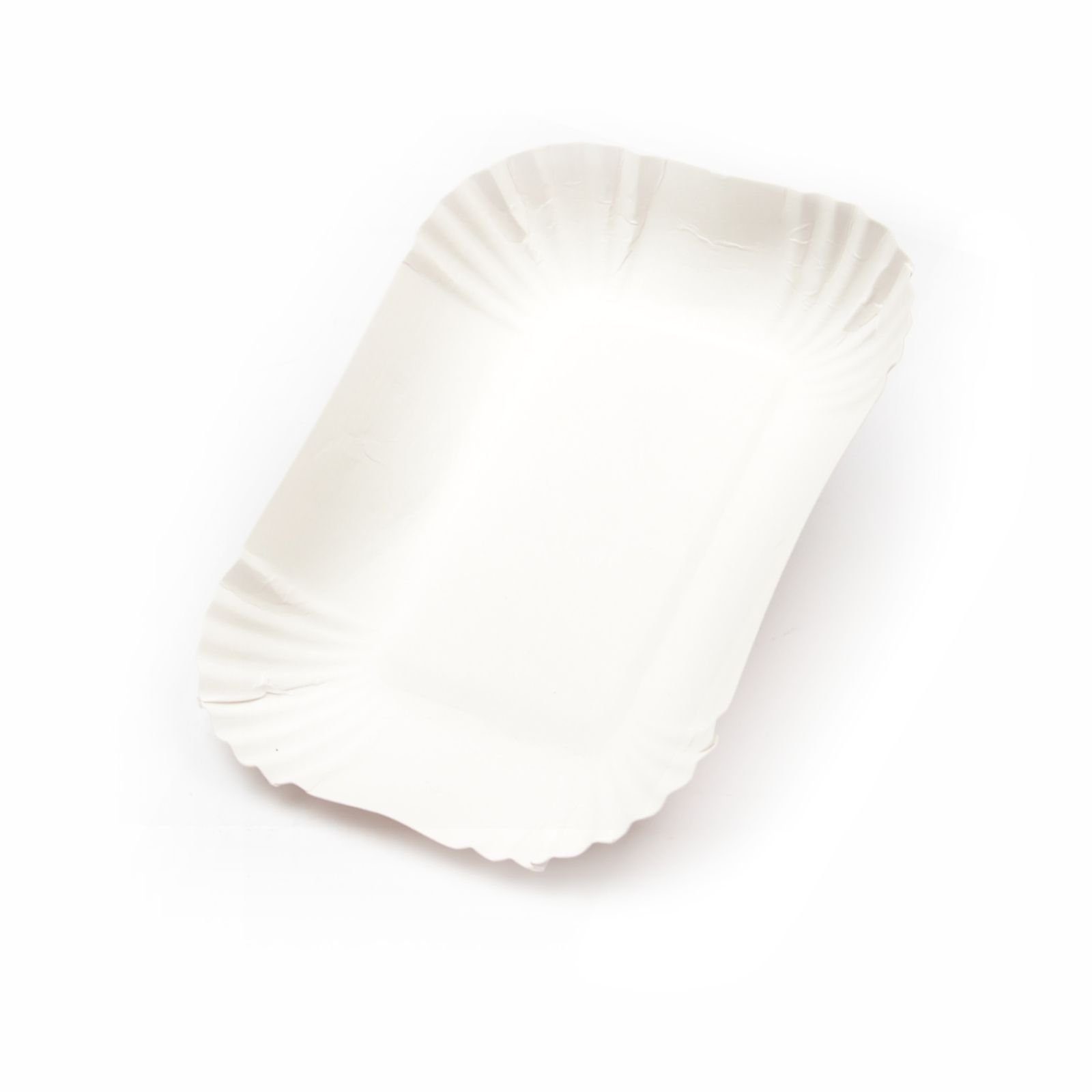 Einwegschale 250 Stück Pappschalen KU41 (13×17,5×3 cm), ohne Beschichtung, weiß, Frischfaser Pommesschale Pappteller Currywurstschale Pommes - Schale