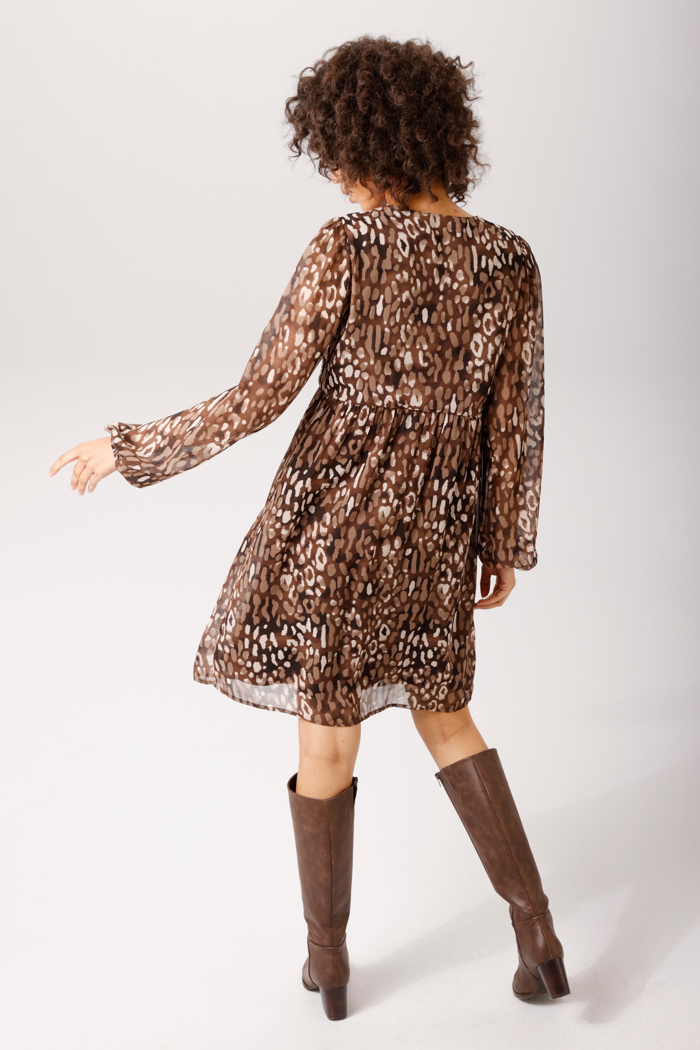 Aniston CASUAL Blusenkleid mit farbharmonischem Animal-Print - NEUE KOLLEKTION