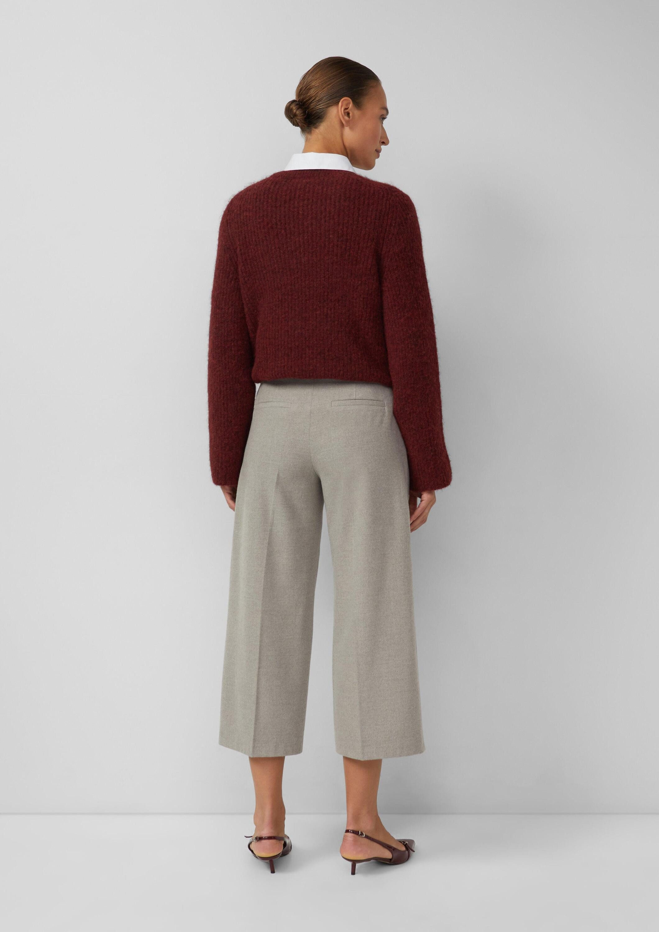 s.Oliver Culotte Hose High Rise Culotte aus Flanell mit klassischer Bundfalte