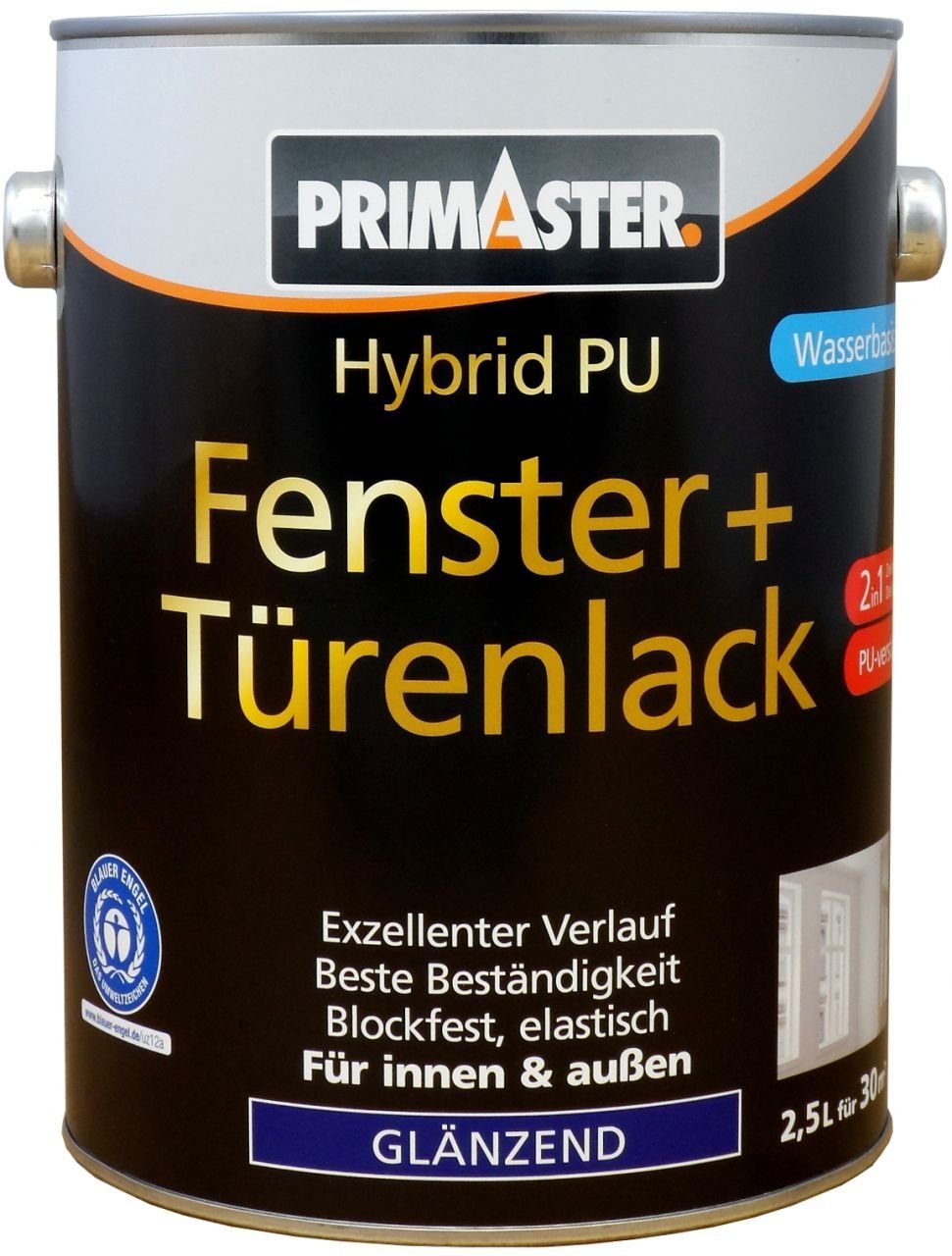 2,5 L Türenlack Primaster Lack u. Fenster- Primaster Hybrid-PU