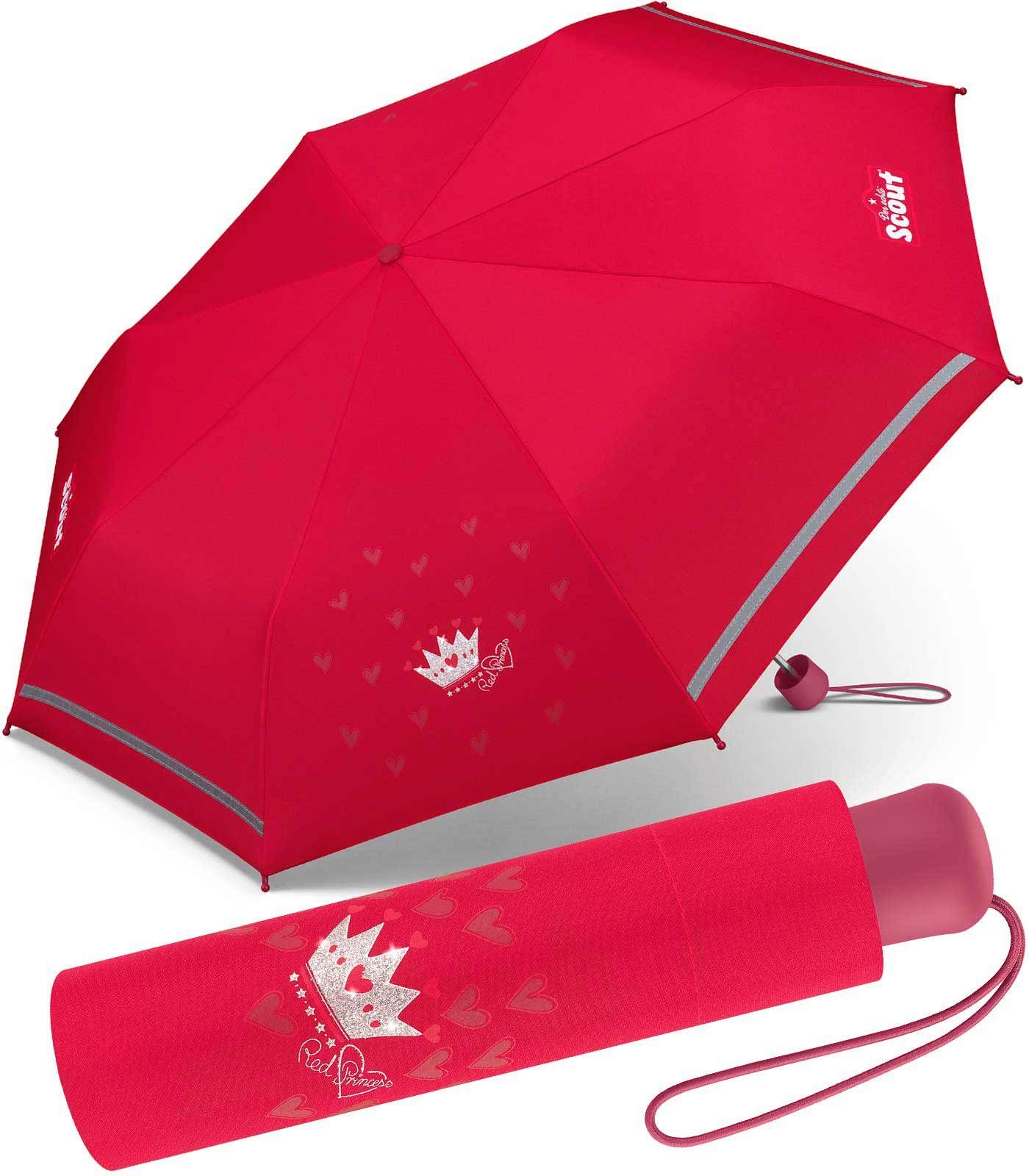 reflektierend Scout Mini Taschenregenschirm bedruckt, rot leicht Basic Kinderschirm