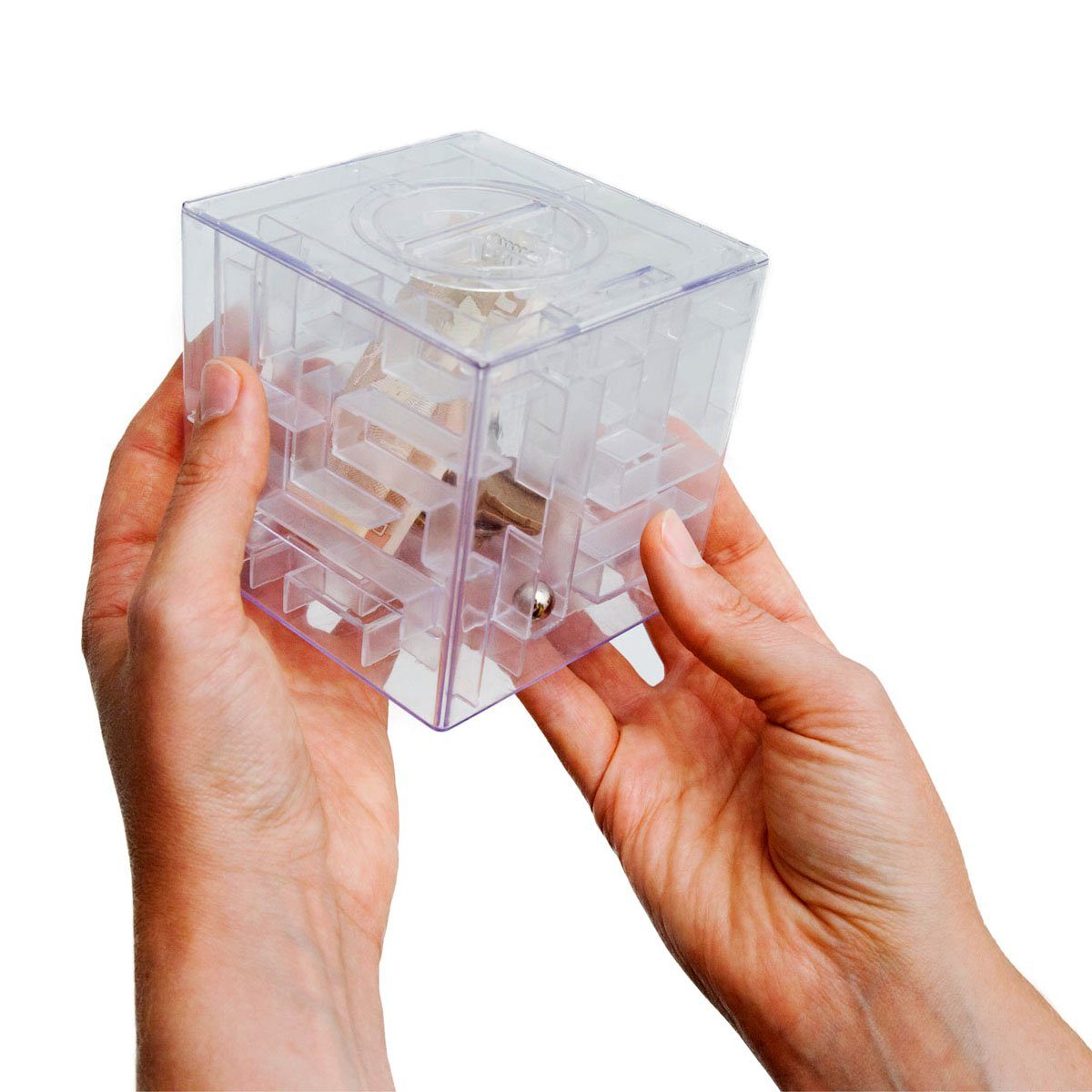 Goods+Gadgets Spardose 3D Labyrinth Spardose – Spaßiges Geldgeschenk für Freunde & Familie, Geldgeschenk Sparschwein