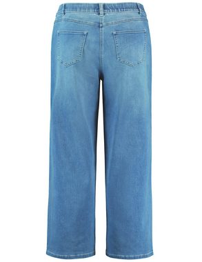 Samoon Stretch-Jeans Weite 7/8 Jeans mit Flower-Bleachings