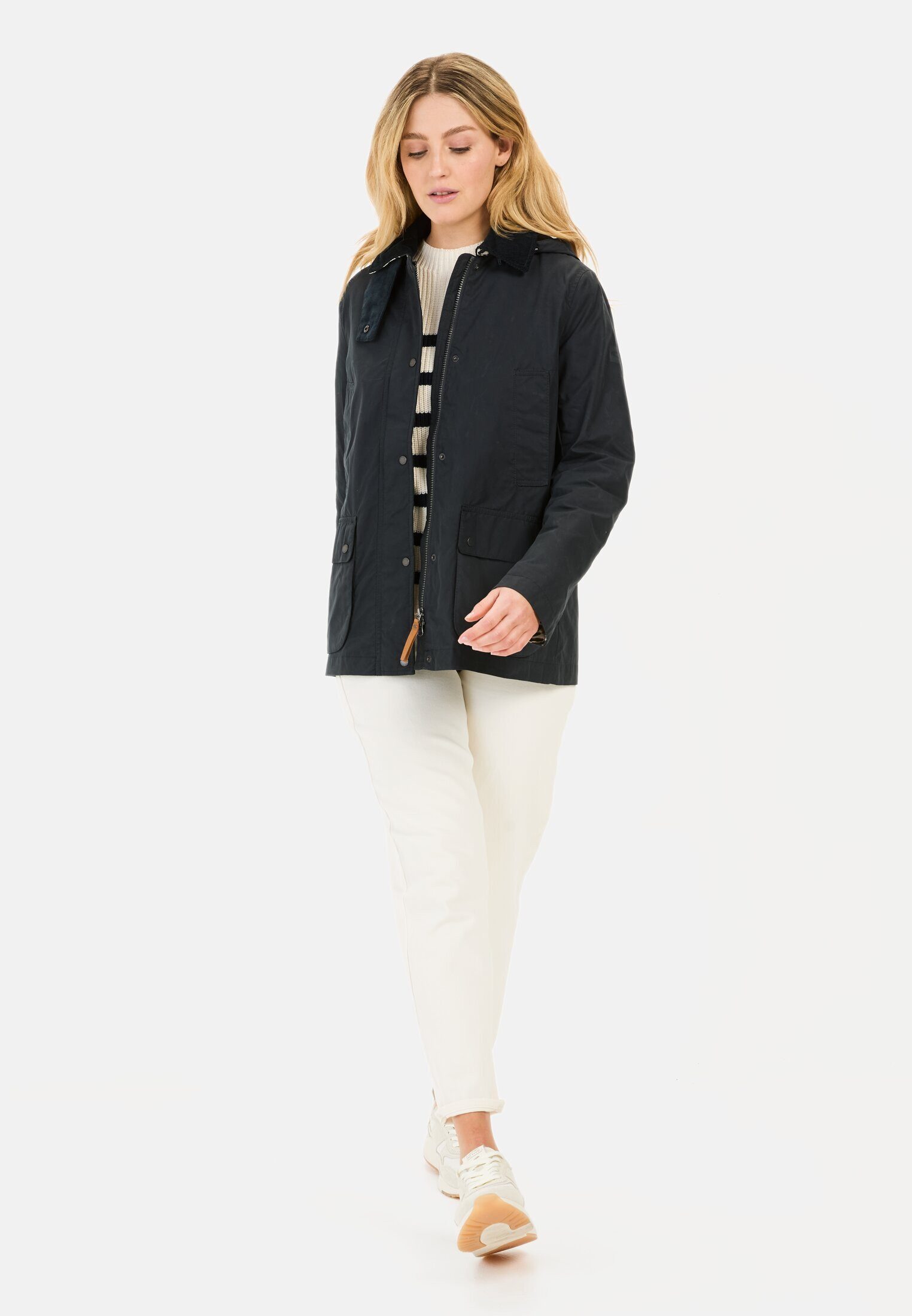 camel active Fieldjacket mit Cordkragen Langarm Kapuze