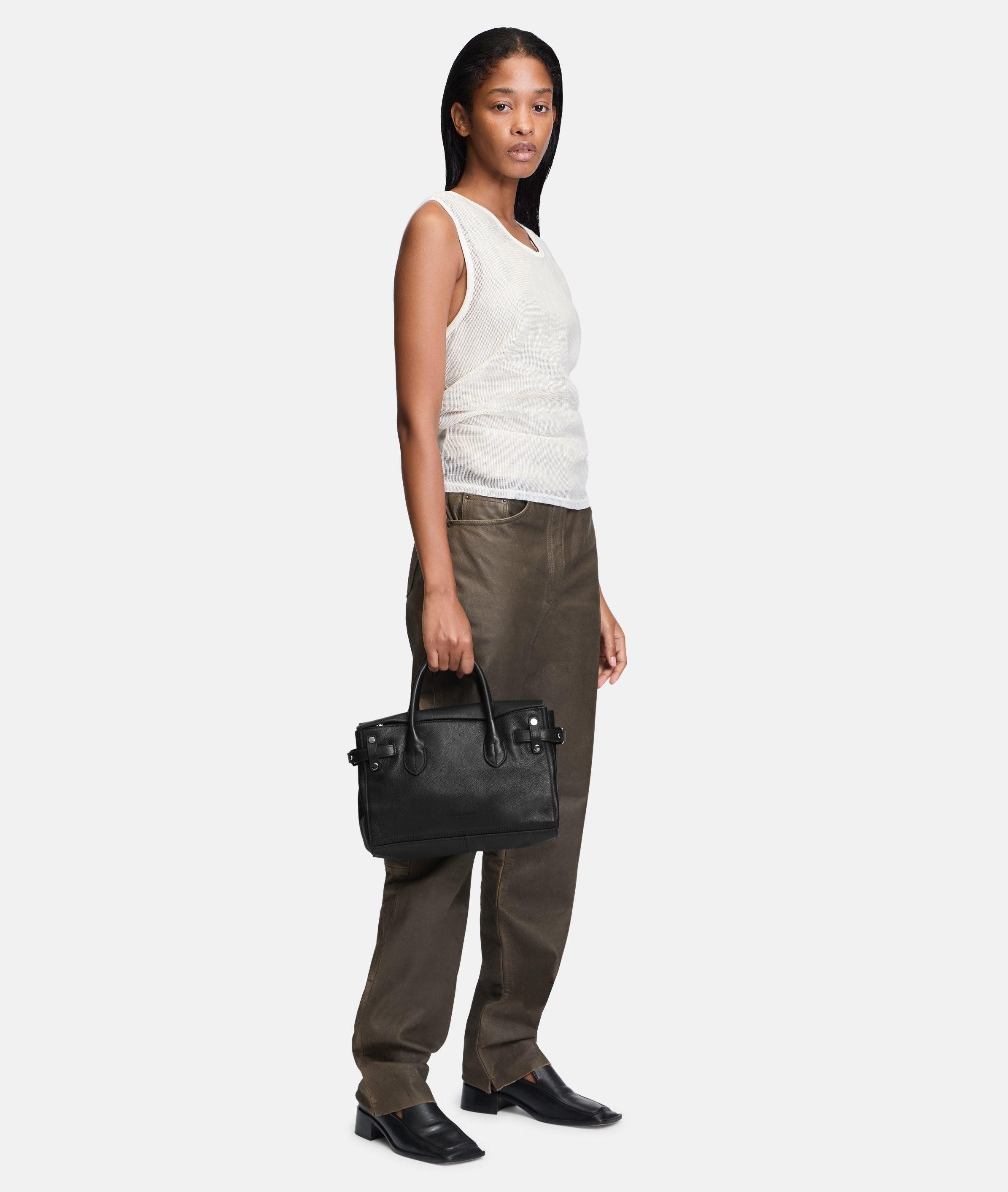 Liebeskind Berlin Schultertasche Satchel, Geräumige Handtasche aus weichem Yak-Leder