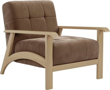 sit&more Sessel Billund, Armlehnen aus Buchenholz in natur, verschiedene Bezüge und Farben