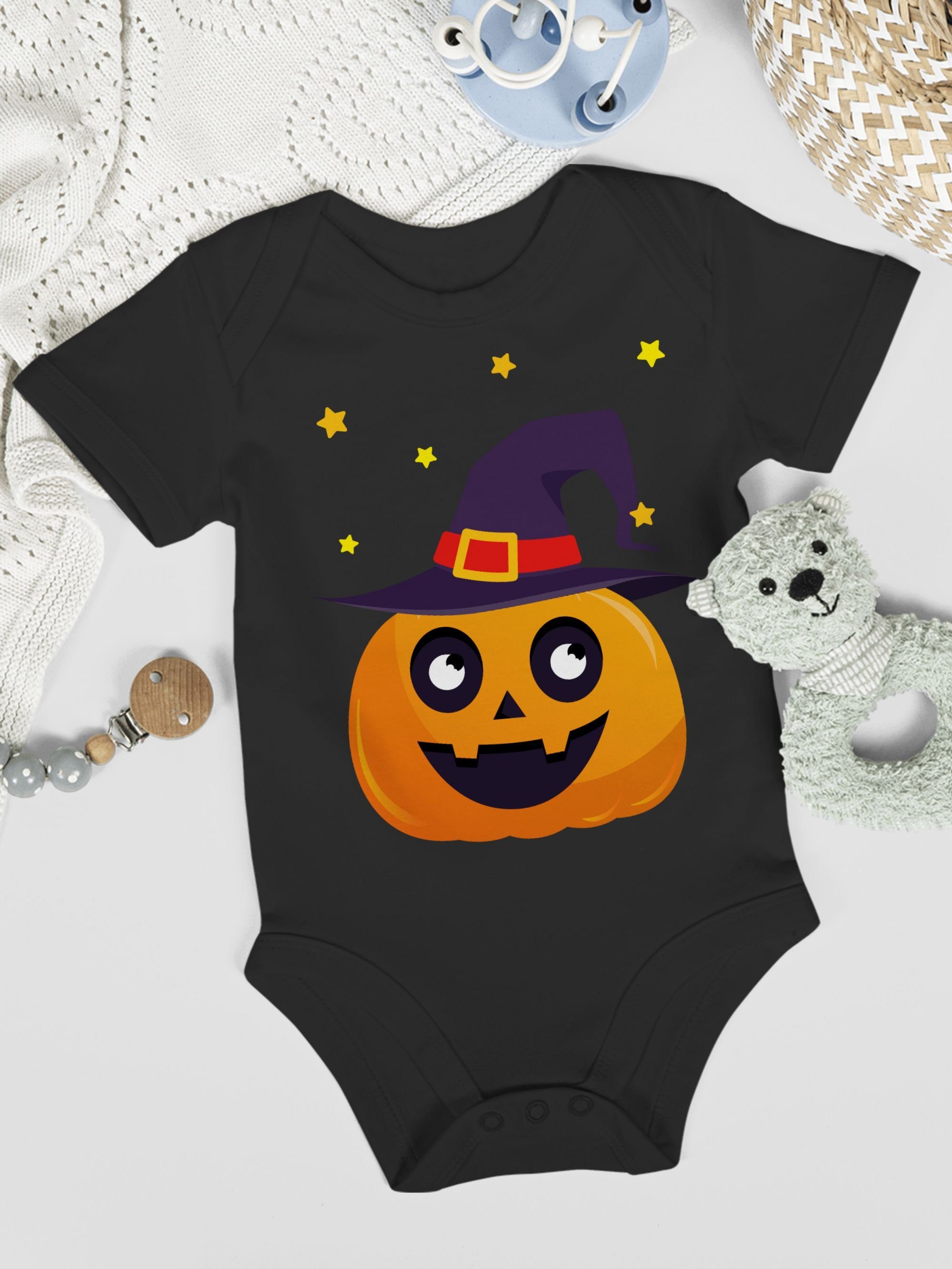 für Süßer Halloween Pumpkin Shirtbody Niedlich Kürbis 2 Kostüme Baby Schwarz Shirtracer