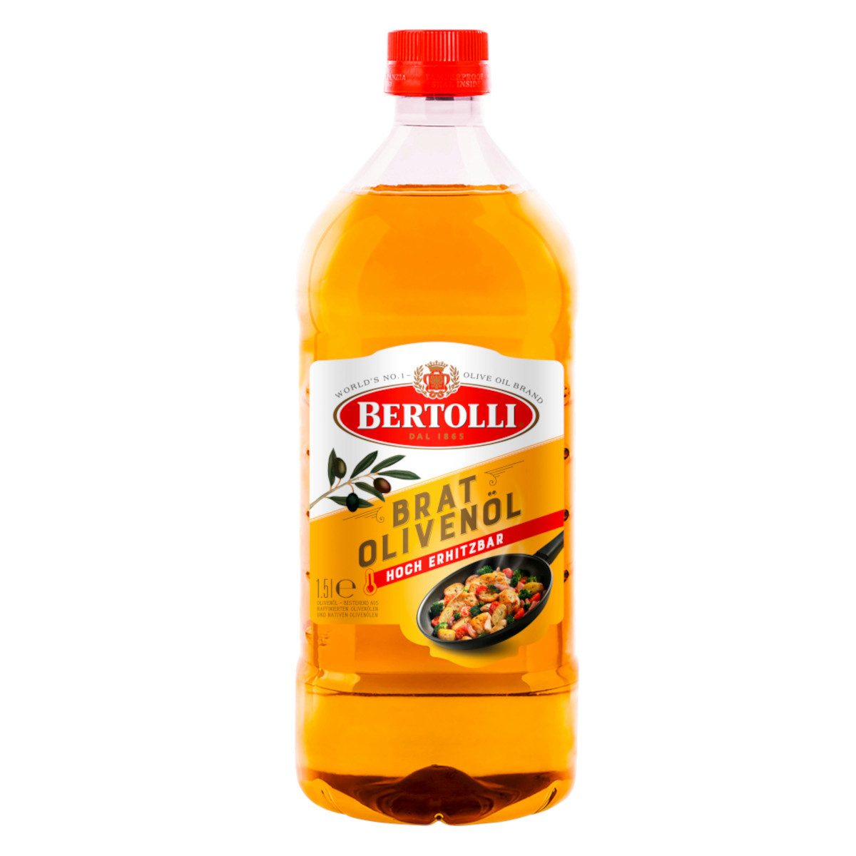 BERTOLLI Speiseöl, Bertolli Bratolivenöl Pet Flasche Raffinierte Olivenöle 1500 ml