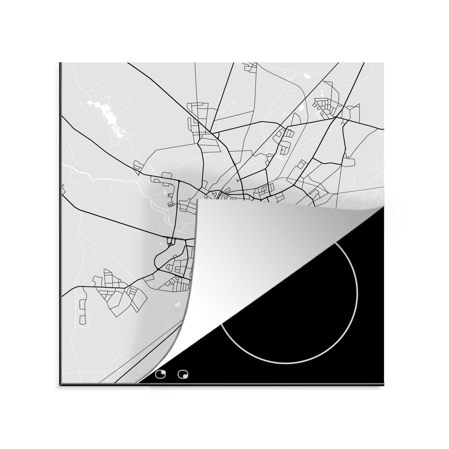 MuchoWow Herdblende-/Abdeckplatte Deutschland - Stadtplan - Karte - Celle, Vinyl, (1 tlg), 78x78 cm, Ceranfeldabdeckung, Arbeitsplatte für küche