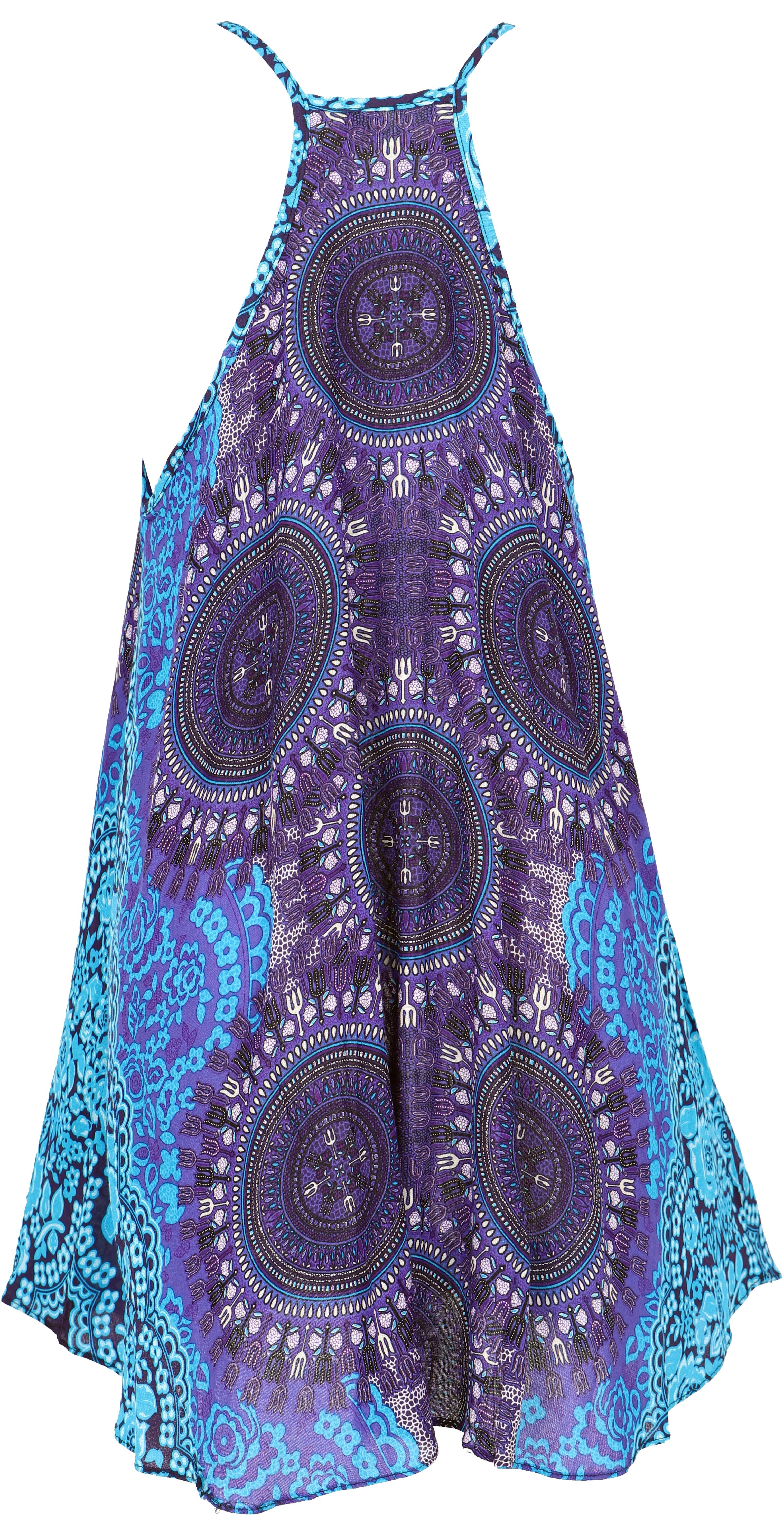 Minikleid, Boho flieder/blau Bekleidung Trägerkleid,.. Midikleid alternative Guru-Shop Mandala