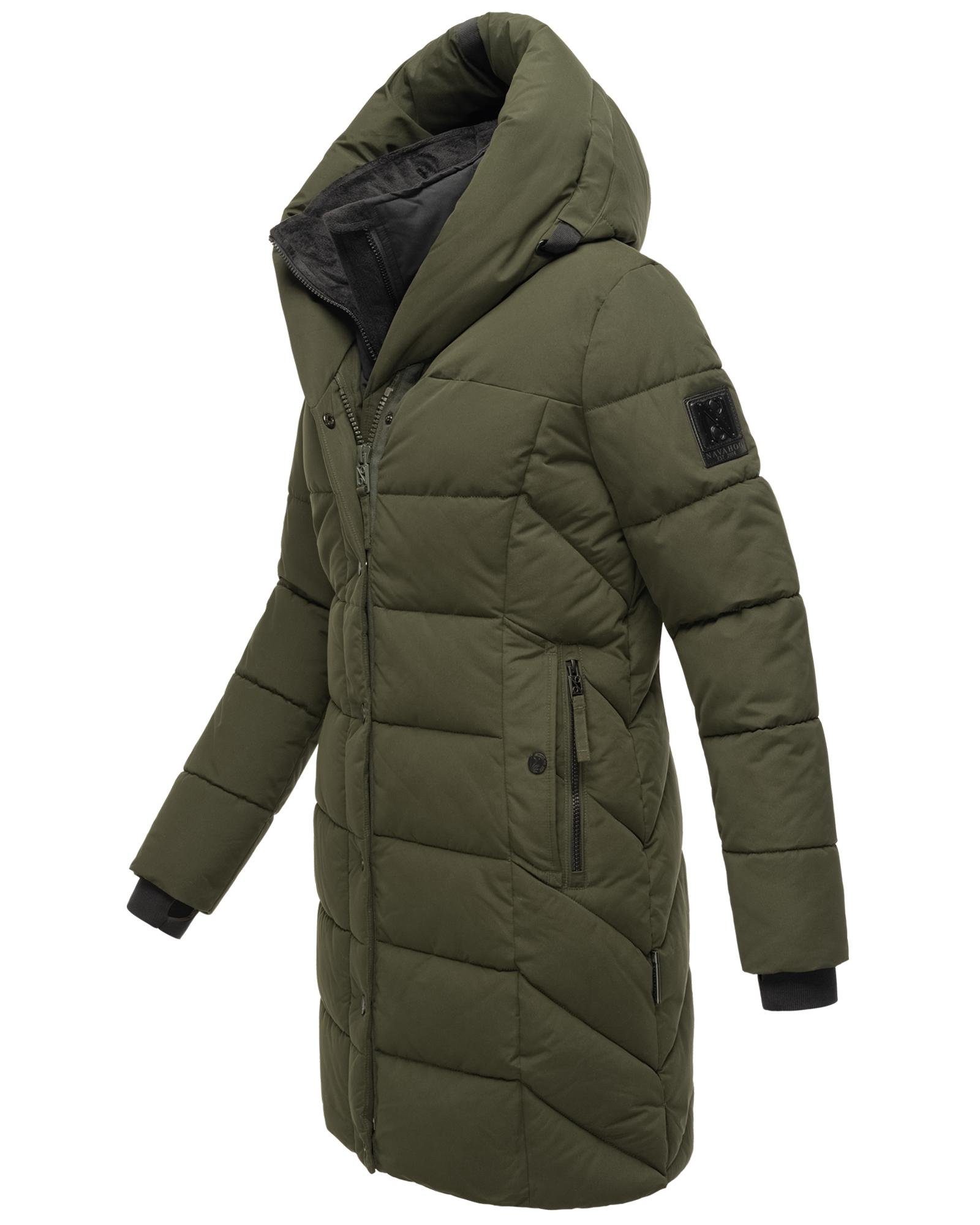 Navahoo Steppmantel Knutschilein Stylischer Damenmantel mit abnehmbarem Fleece-Kragen