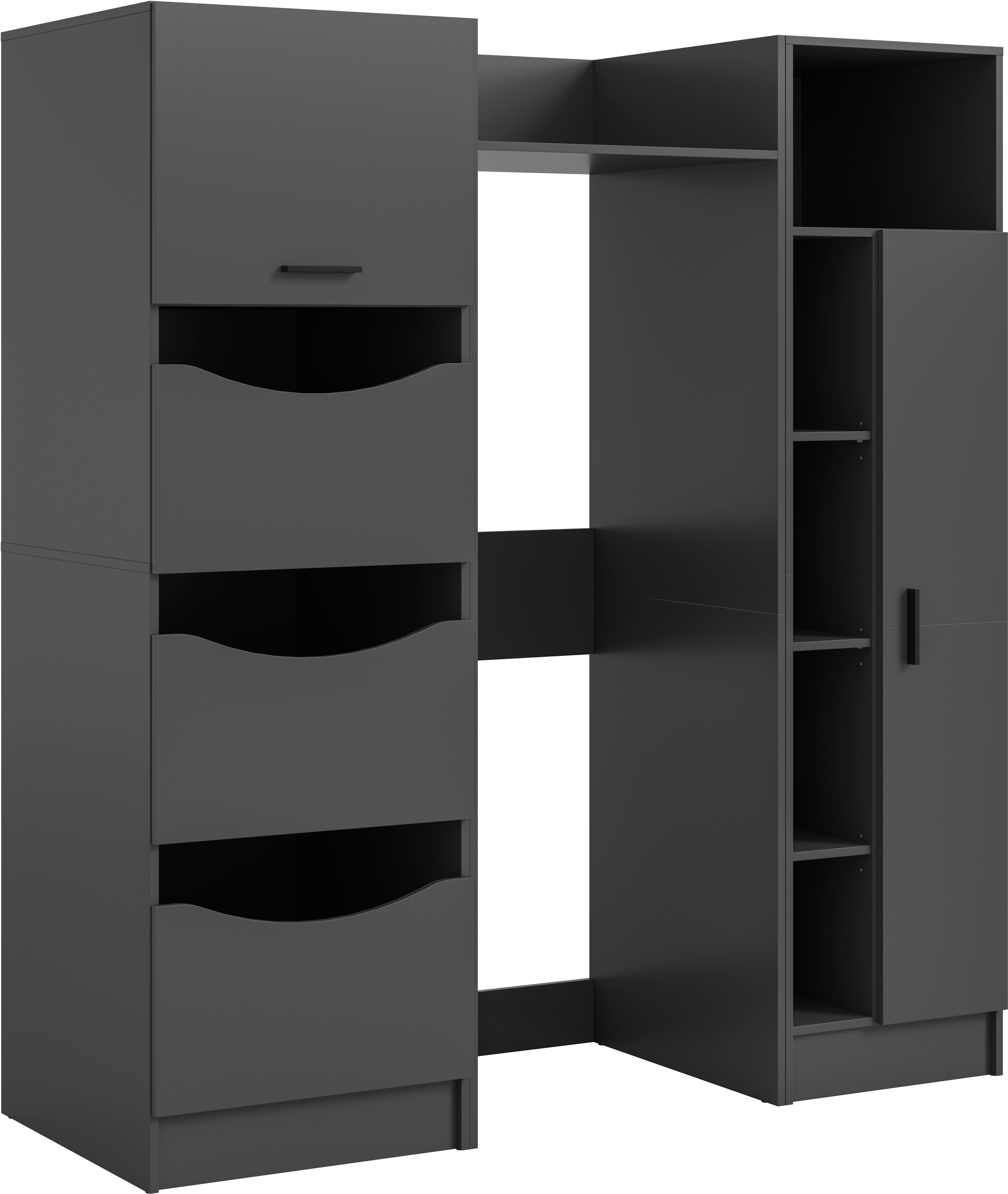 welltime Badmöbel-Set FALAS, 3-teilig, Hauswirtschaftsraum Set, Breite 176 cm, (Set, 3-St., 1x Wäscheschrank, 1x Waschmaschinenumbauschrank, 1x Mehrzweckschrank), Kombination, Waschmaschinenumbau, Waschmaschinenschrank, Wäschekammer