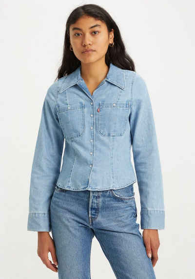 Levi's® Jeansbluse ELLIS DENIM SHIRT mit durchgehender Druckknopfleiste in Perlmuttoptik