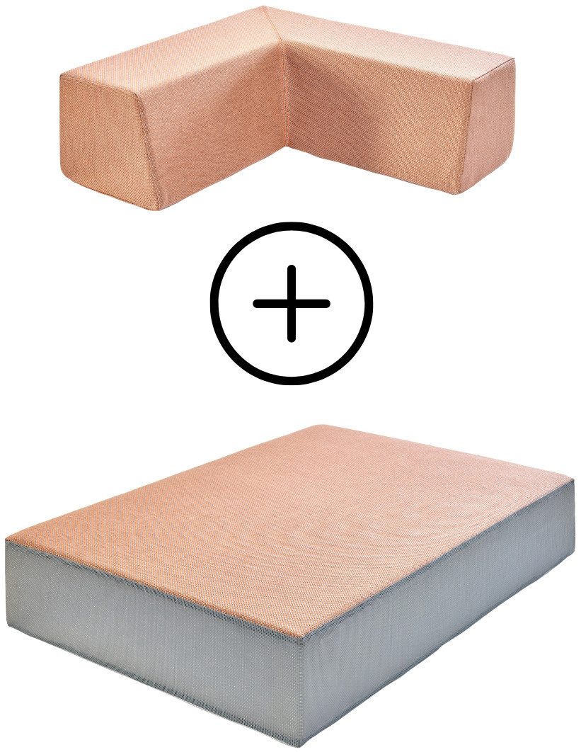 Hipp-Hopp - das Hüpfpolster Weichbodenmatte Hüpfpolster S, +Gratis Rückenpolster M Winkel Lounge Outdoor (Set), Made in Germany