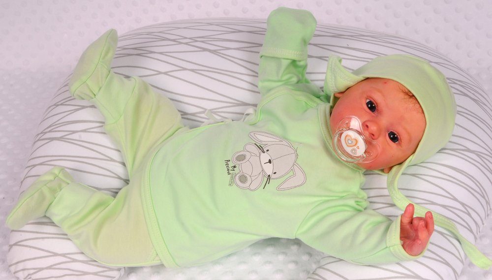 La Bortini Erstausstattungspaket Baby Anzug 3Tlg Wickelhemdchen Hose Mütze 44 50 56
