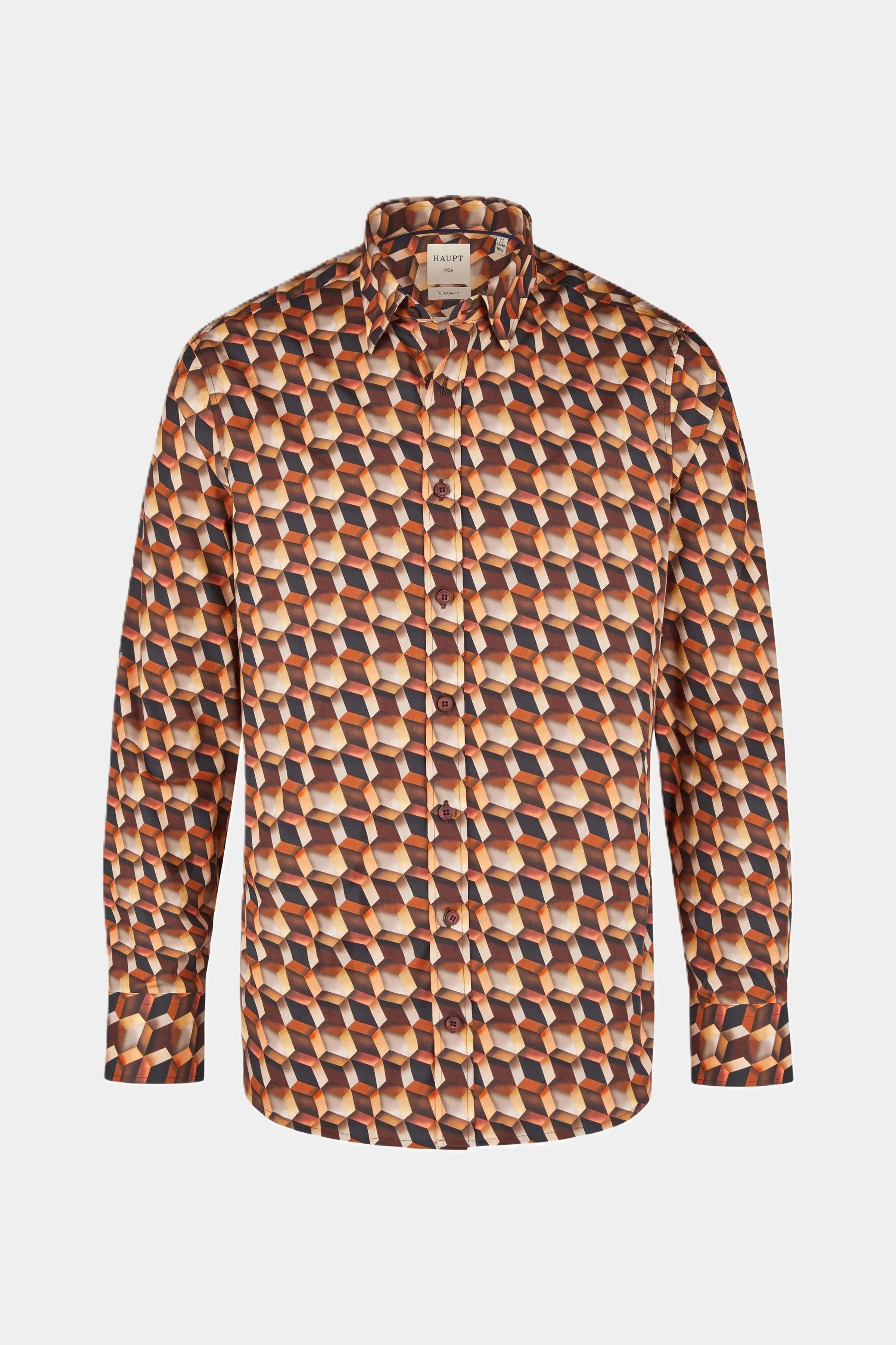 Haupt Langarmhemd Haupt Regular Fit geometrisches günstig online kaufen