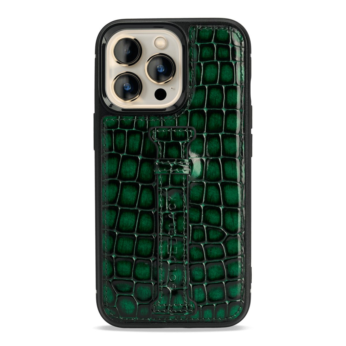 GOLDBLACK Handyhülle GOLDBLACK iPhone 13 Pro Leder Case mit Fingerschlaufe