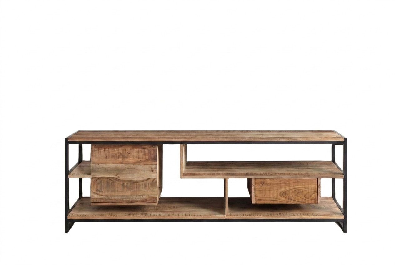 WOLF MÖBEL Sideboard (135 x 40 x 60), SHELF Lowboard mit 1 Tür / 1 Schublade / 5 Ablagen
