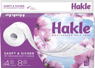 HAKLE Toilettenpapier Toilettenpapier "Sanft & Sicher" 4-lagig, 1er Pack 8 Rollen (1-St)