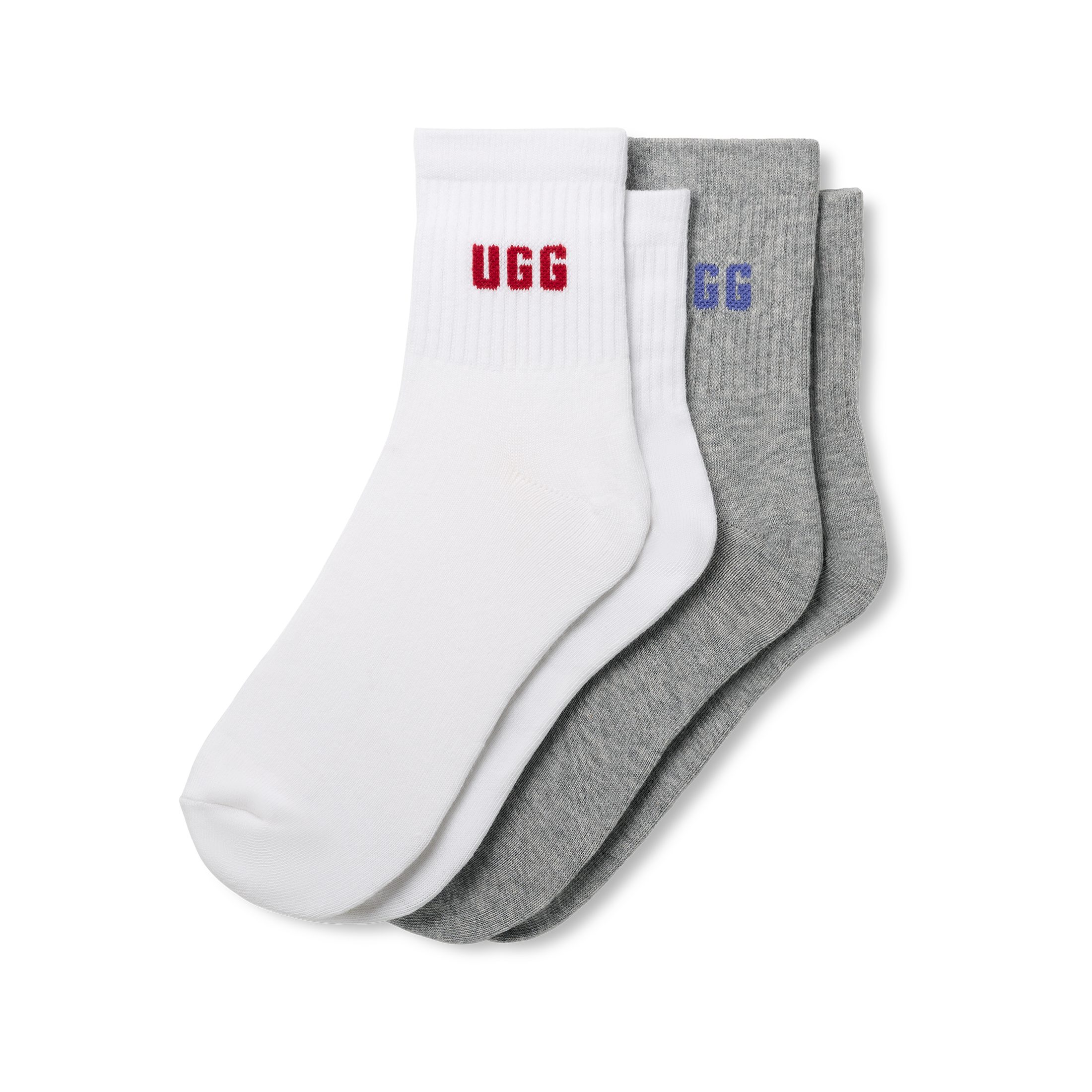 UGG Socken QUINLIN LOGO QUARTER (2-Paar) Unisex, One Size 38-44 Strümpfe mit UGG-Markenlogo