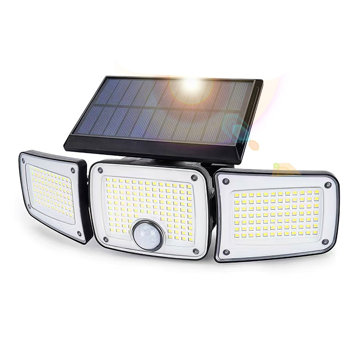 fest Außen Bewegungsmelder,2400 DOPWii Solarleuchten für mAh Außen, mit LED Außen-Wandleuchte Solarlampen integriert LED
