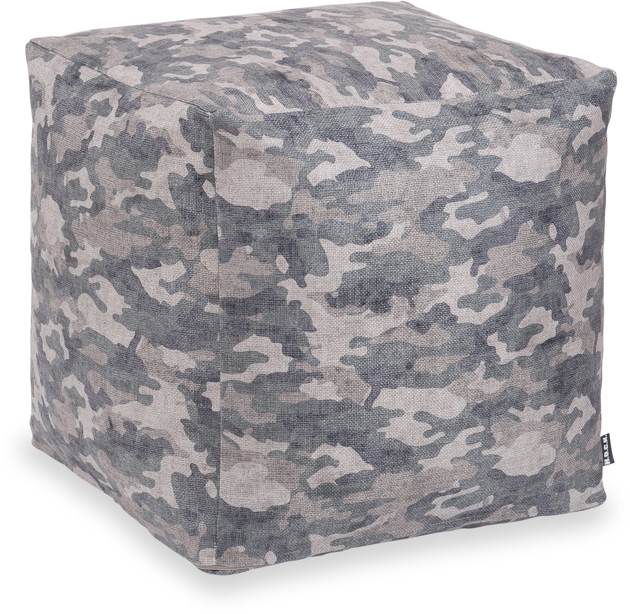 H.O.C.K. Sitzhocker H.O.C.K. Army Camouflage Bean Cube Pouf 40x40x40cm col. 6016, Hocker, Barhocker & Sitzhocker, Schminktischhocker, Wohnzimmer Hocker