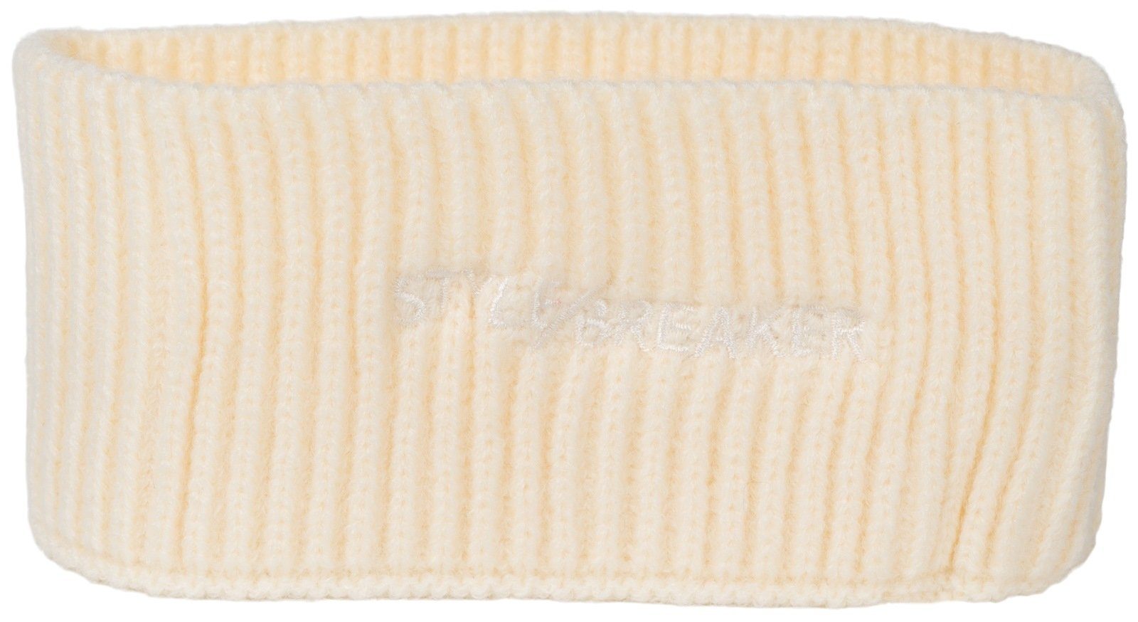 styleBREAKER Stirnband (1-St) Strick Stirnband Rippenmuster Creme