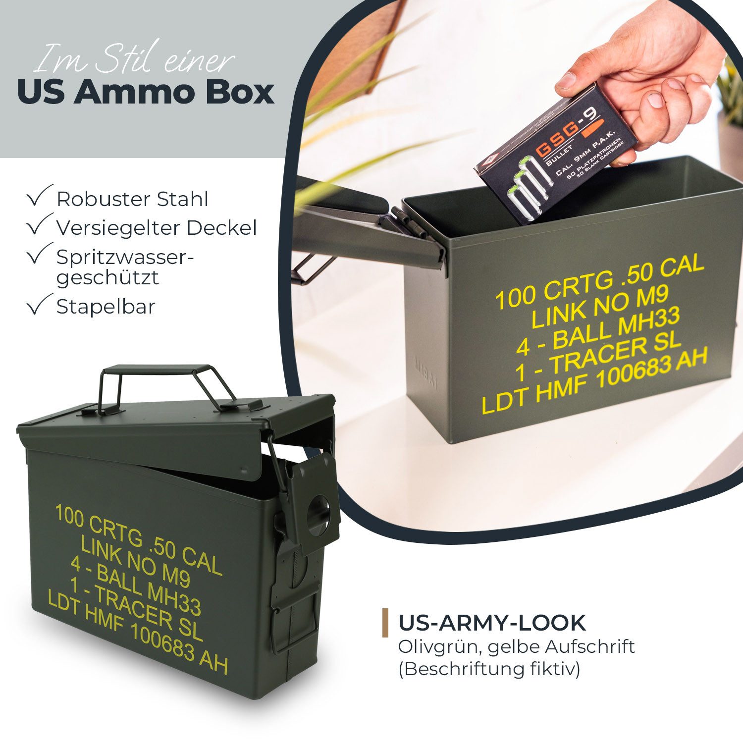 HMF Aufbewahrungsbox Munitionskiste, US Ammo Box, günstig online kaufen