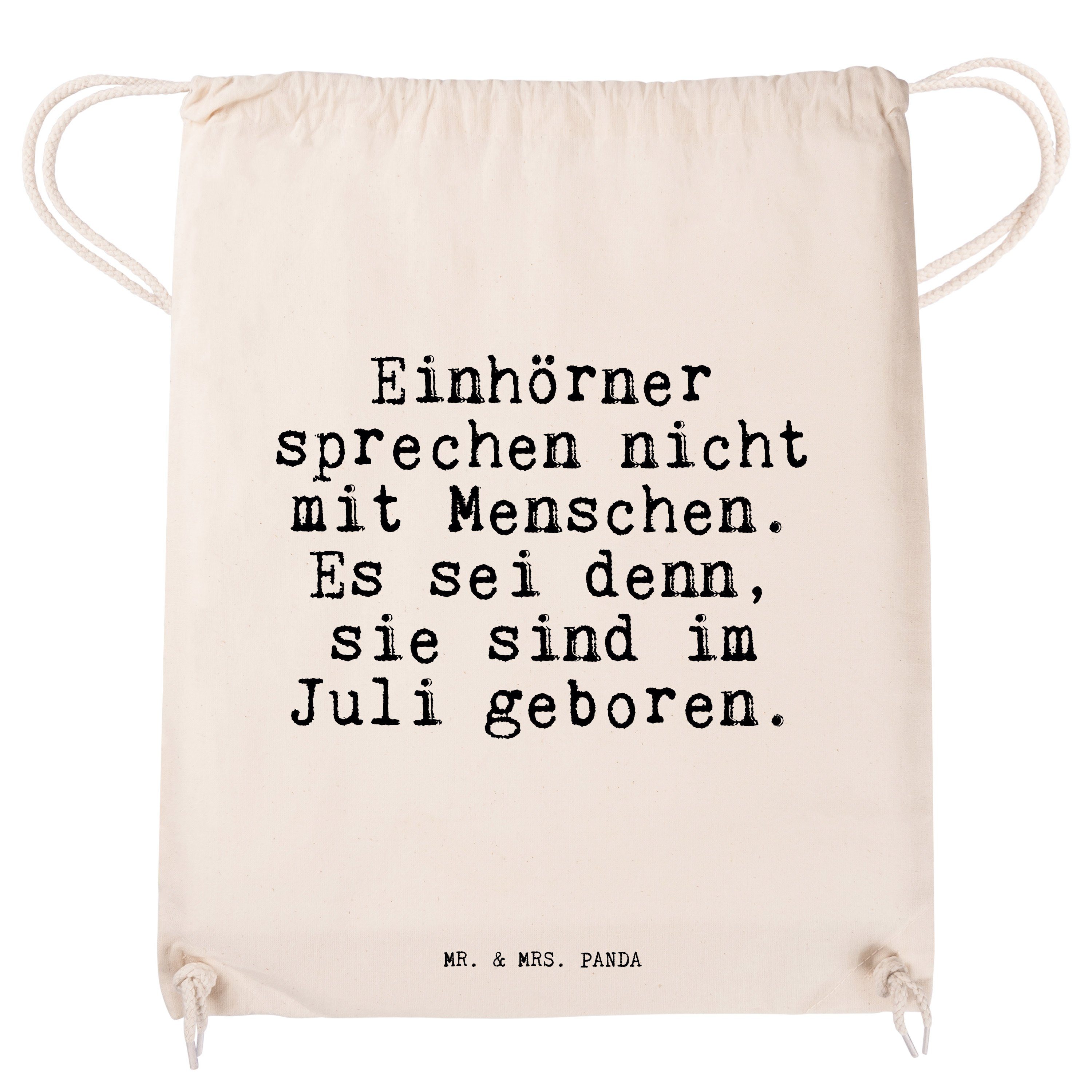 lu Mr. (1-tlg) Einhorn, sprechen - - mit... Sporttasche Transparent Geschenk, Panda & Mrs. Einhörner nicht