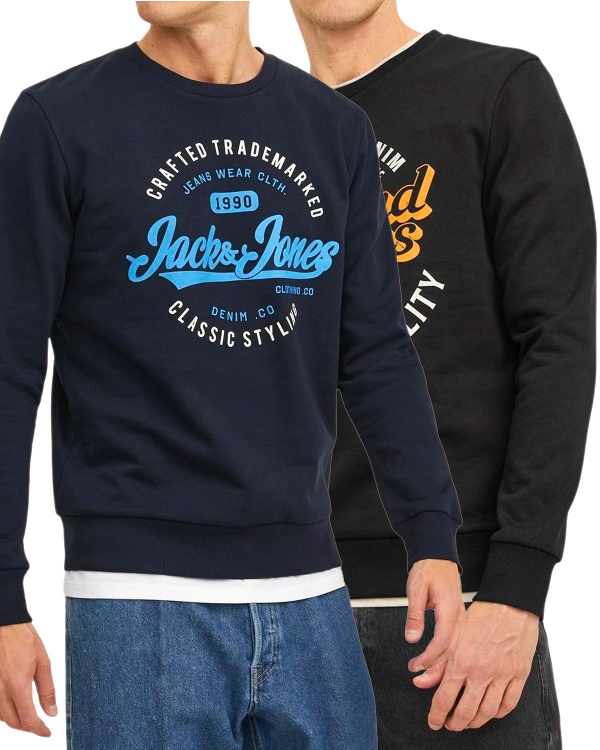 (2er-Pack) Sweatmix 6 Jack Sweatshirt flauschiger Doppelpack Print Logo Jones & Pullover