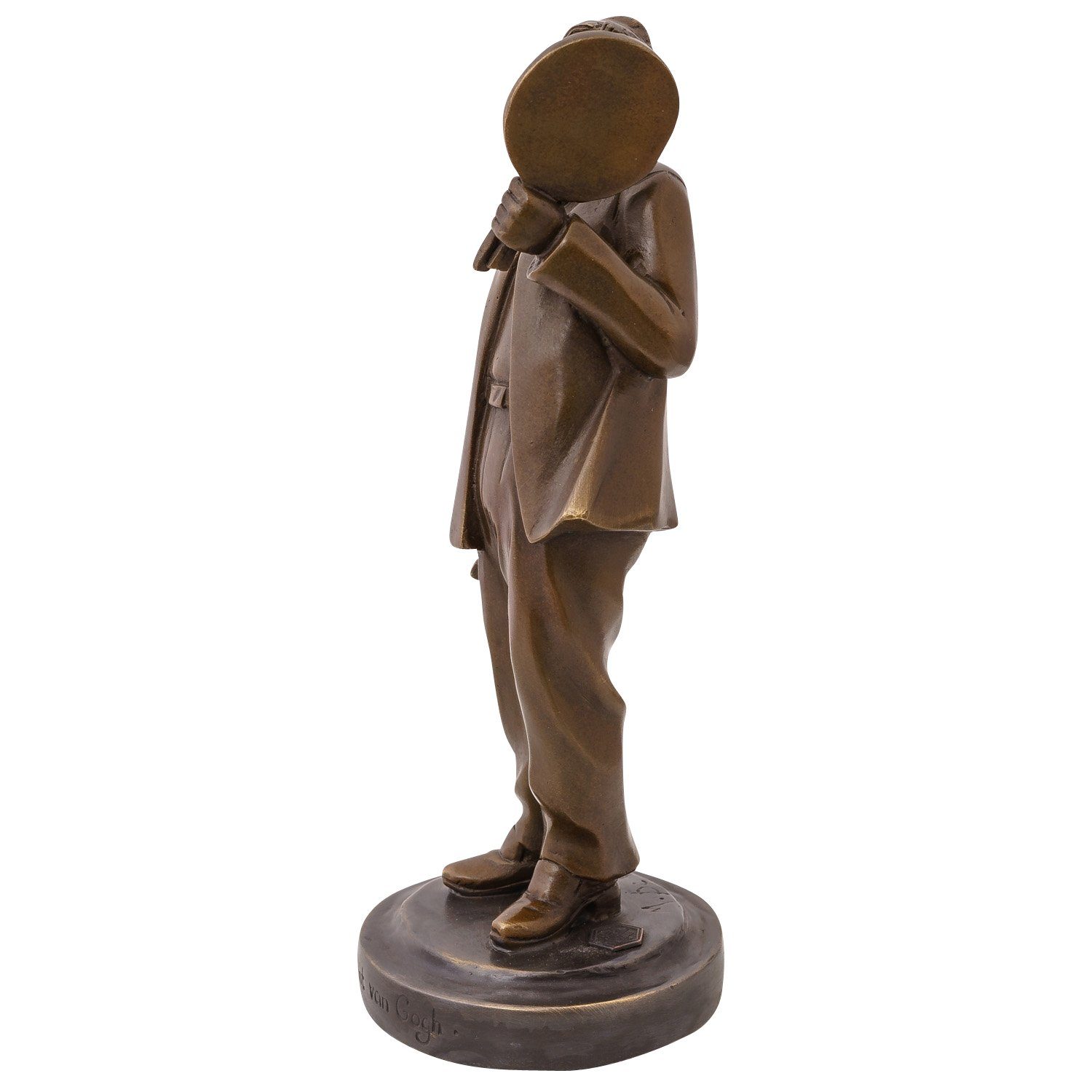 Aubaho Dekoobjekt Bronzeskulptur Vincent van Gogh nach Mendes da Costa Kopie Replik