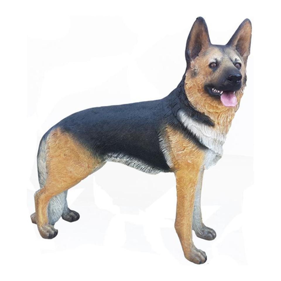 JVmoebel Skulptur Deutscher Schäferhund Deko Figur Statue 90x110cm Mehrfarbig Kunststoff, Made in Europe