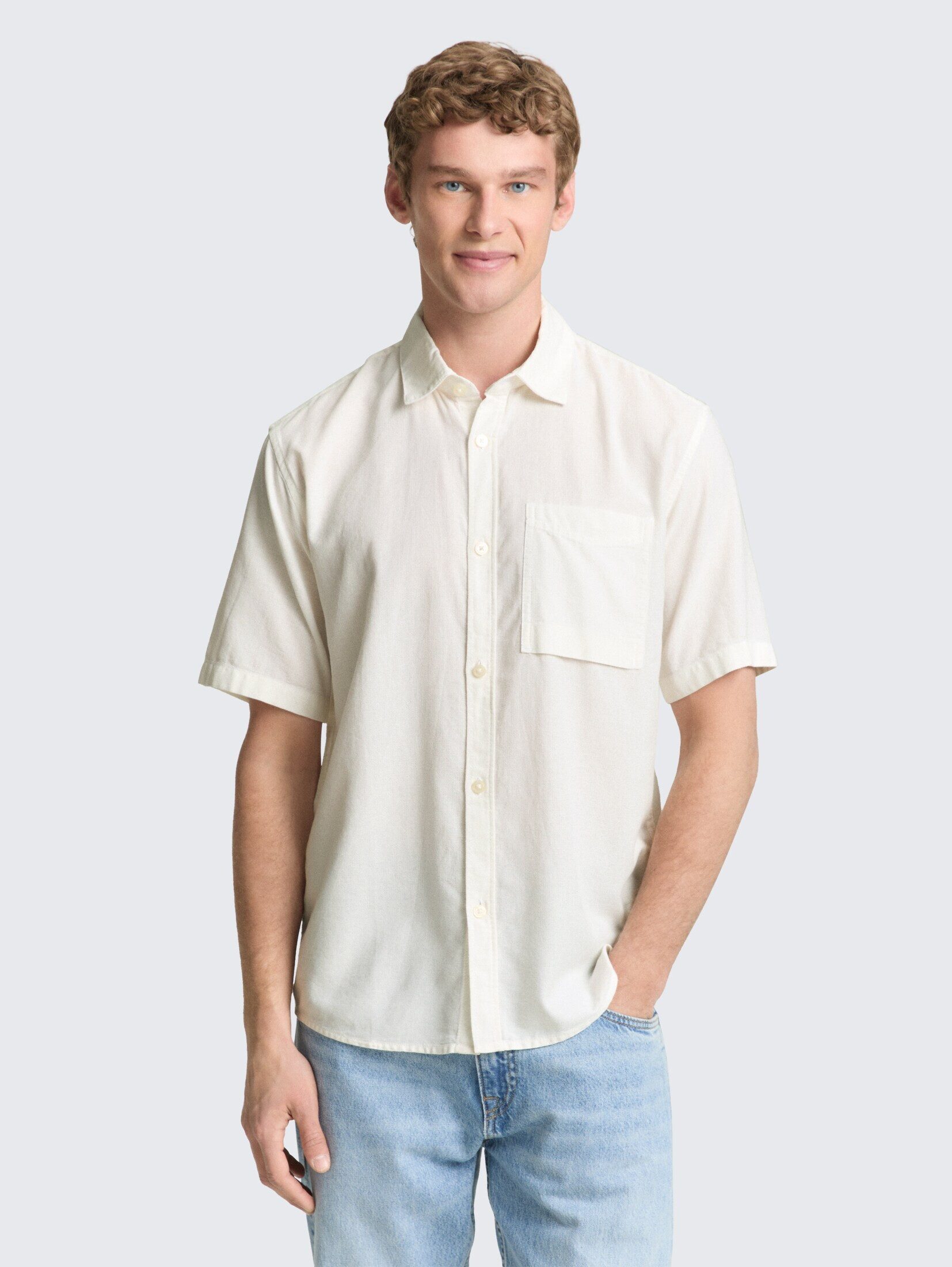 TOM TAILOR Denim Kurzarmhemd Blusen & Shirts Relaxed Fit Kurzarmhemd mit Brusttasche